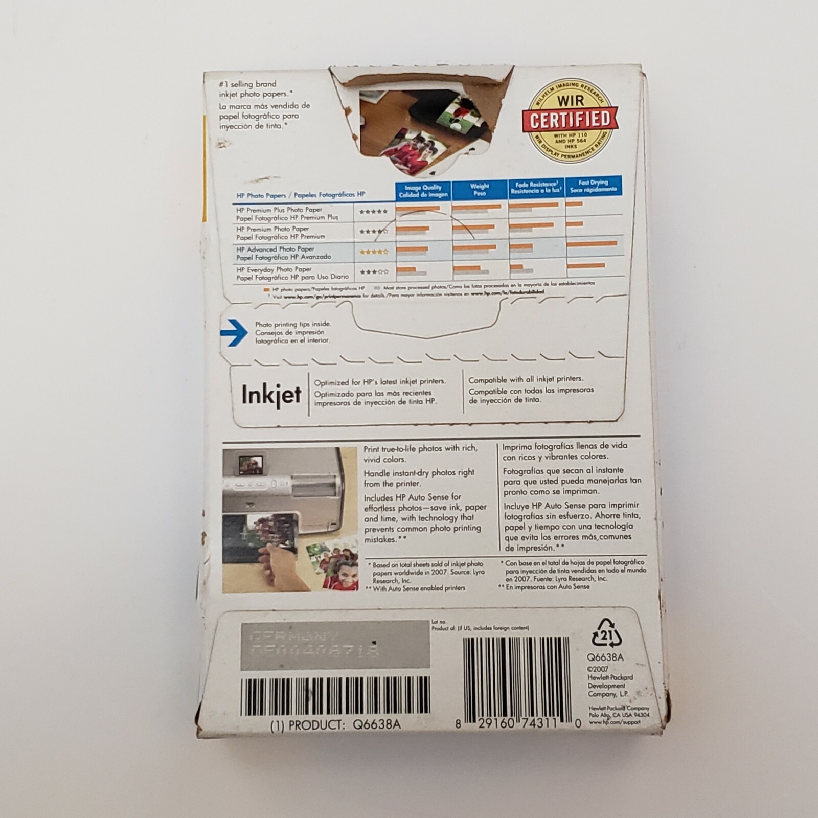 HP Advanced Photo Paper Glossy 100 Sheets 4×6 10.5 mil Inkjet Paper