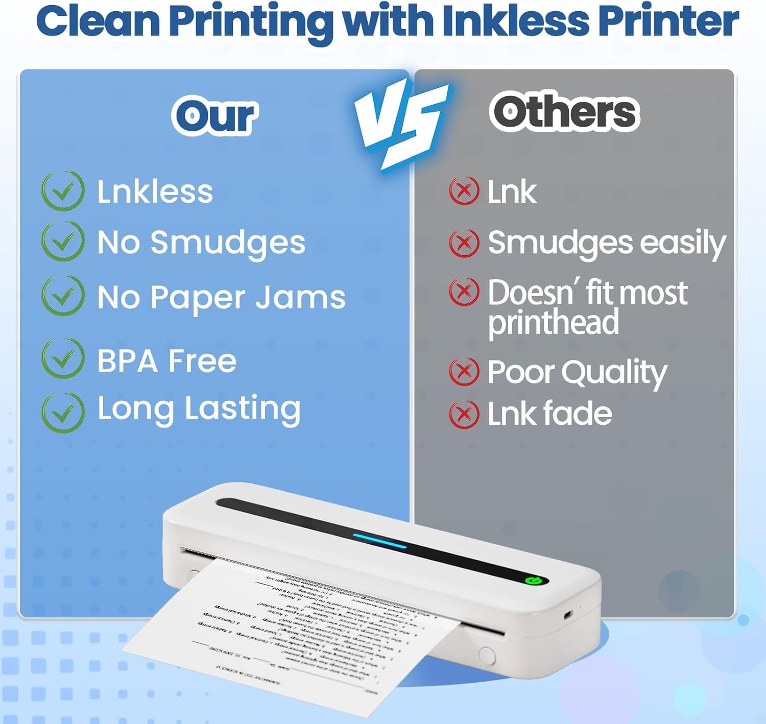 2Rolls Thermal Printer Paper 8.5″x11″ US Letter Size Quick-Dry for M08F M832 US