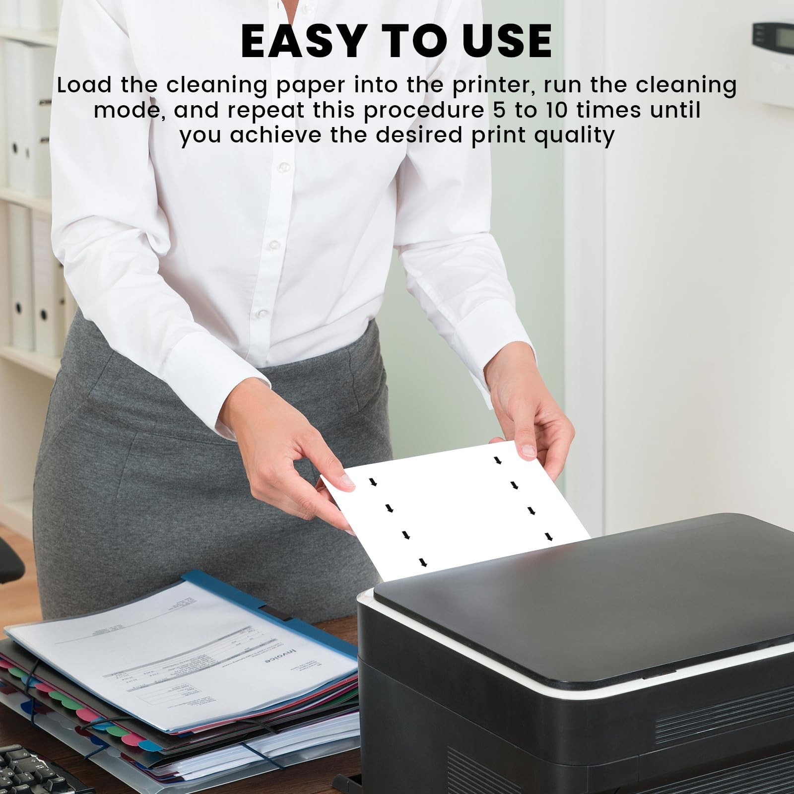 18 PCS Printer Cleaning Sheets, 8.5 x 11 Inches Laser Printer Cleaning Sheets…