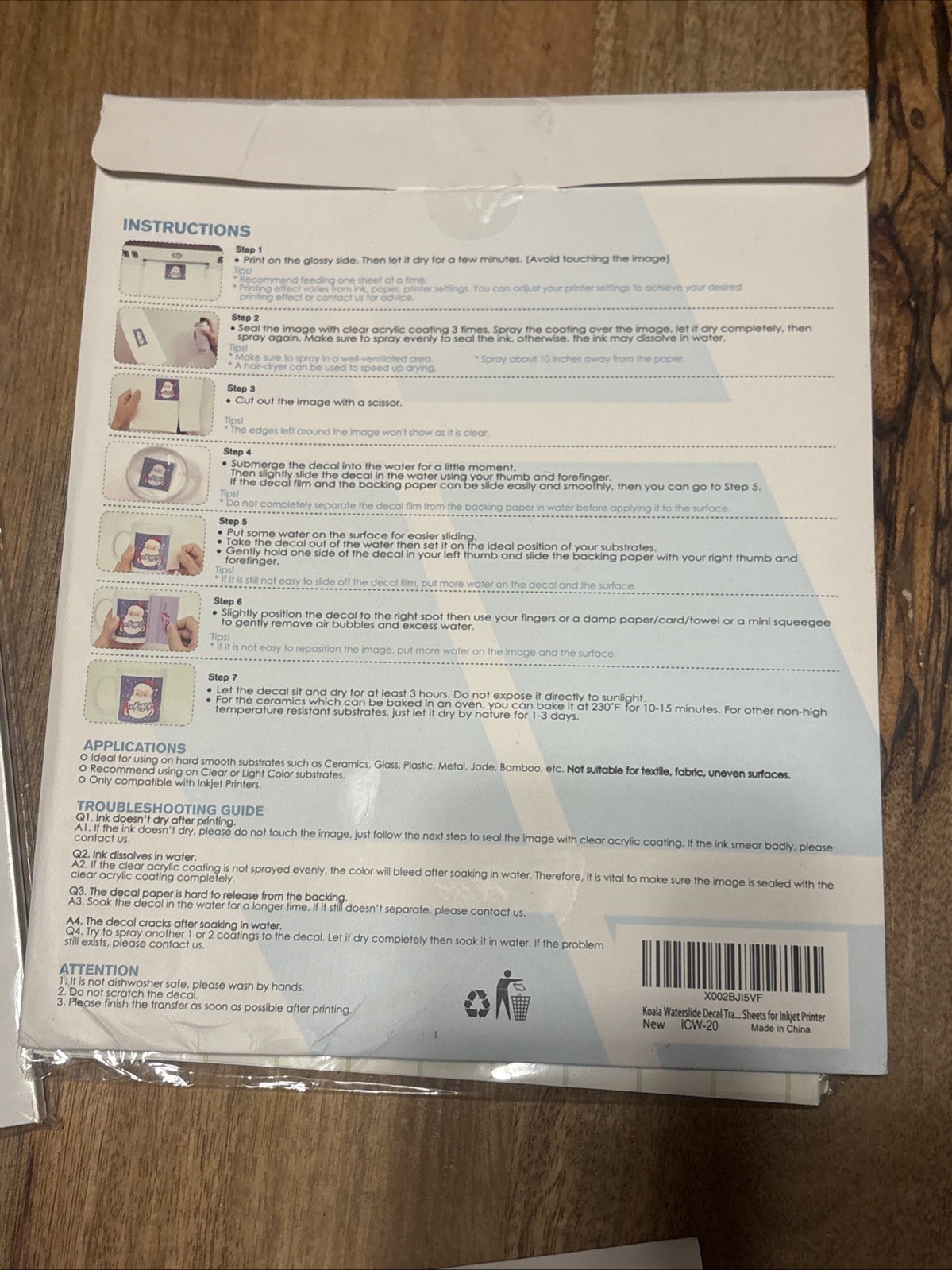 Koala Waterslide Decal Paper Inkjet Clear And White Sheets Lot