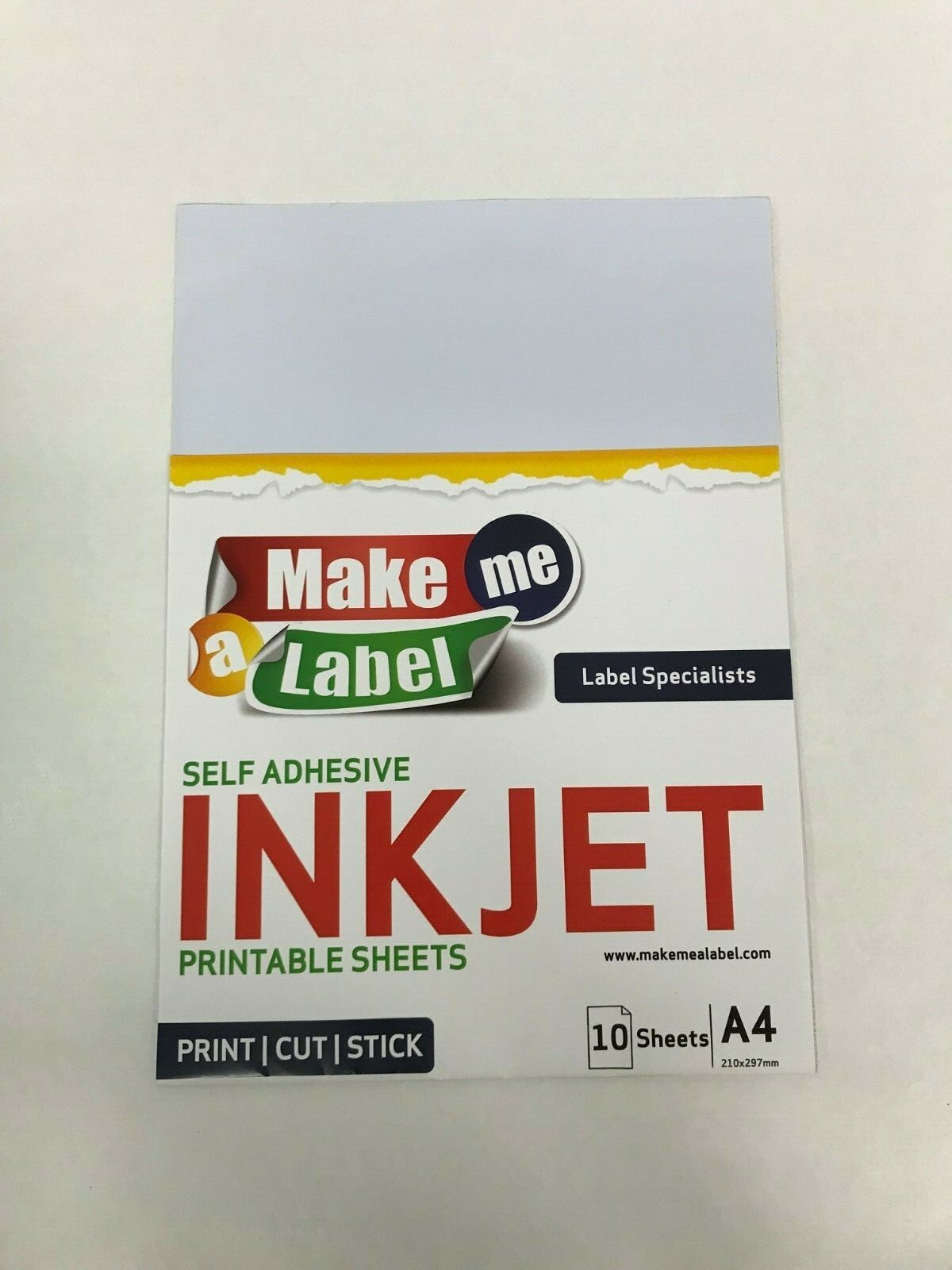 10 A4 GLOSS White Self Adhesive INKJET Printable Film PP Vinyl Sticker Sheets