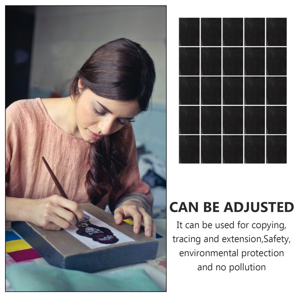 Durable Black Carbon Paper 25Sheets for Home Office Tracing and Transfer