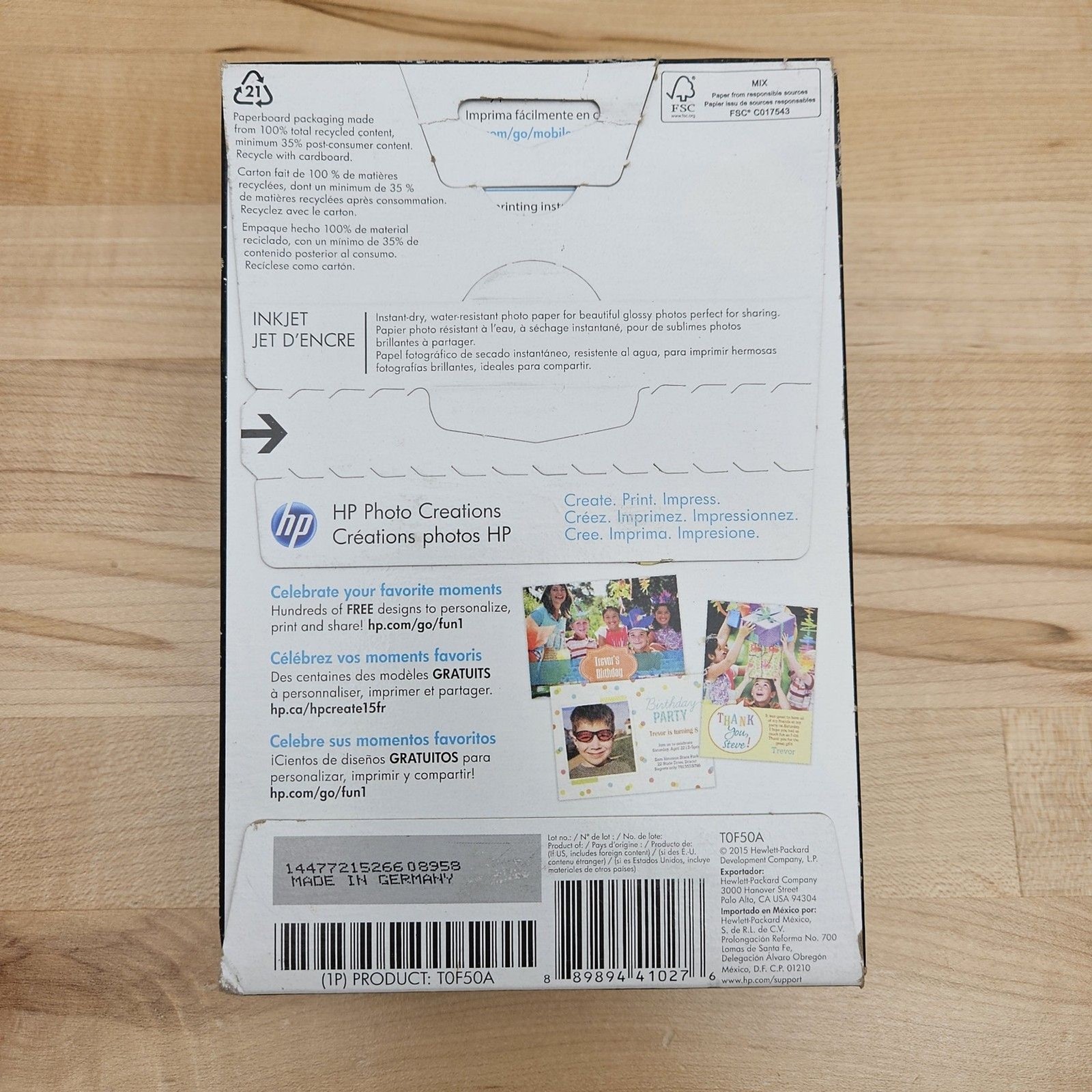 HP Advanced Glossy Photo Paper – 125 Sheets- 4 x 6 NIB New In The Box