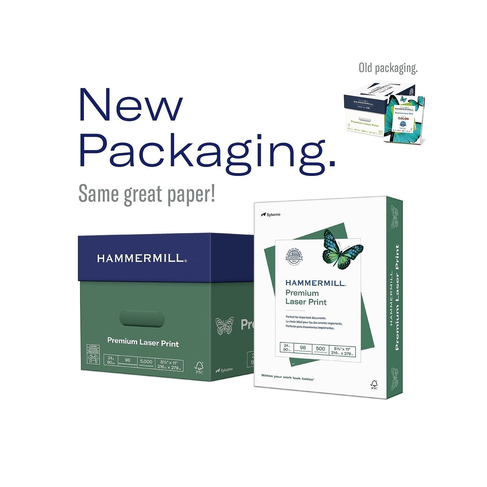 Hammermill Printer Paper, Premium Laser Print 24 lb, 8.5 x 14-1 Ream (500 She…