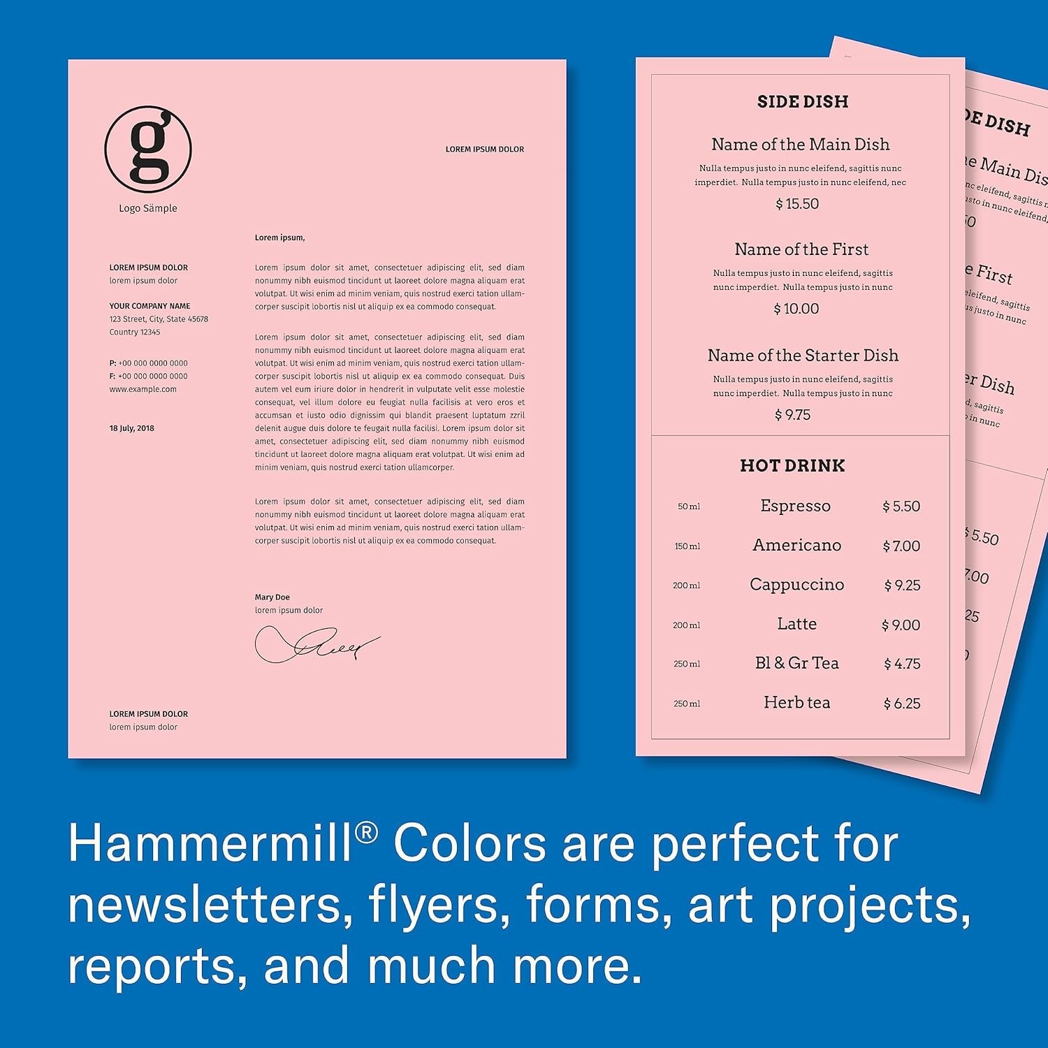 High Opacity 20lb Pink Colored Paper – 500 Sheets, Perfect for Creative Projects