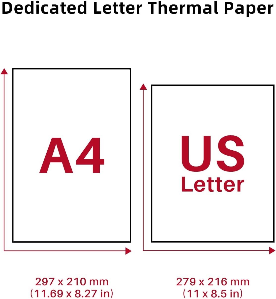Phomemo Letter Thermal Printer Paper M08F , MT800/MT800Q 8.5″ x 11″, 200 Sheets