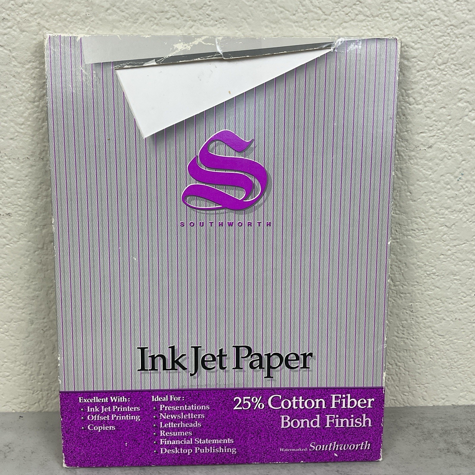 Southworth Ink Jet Paper 25% Cotton Fiber Bond Finish P313C