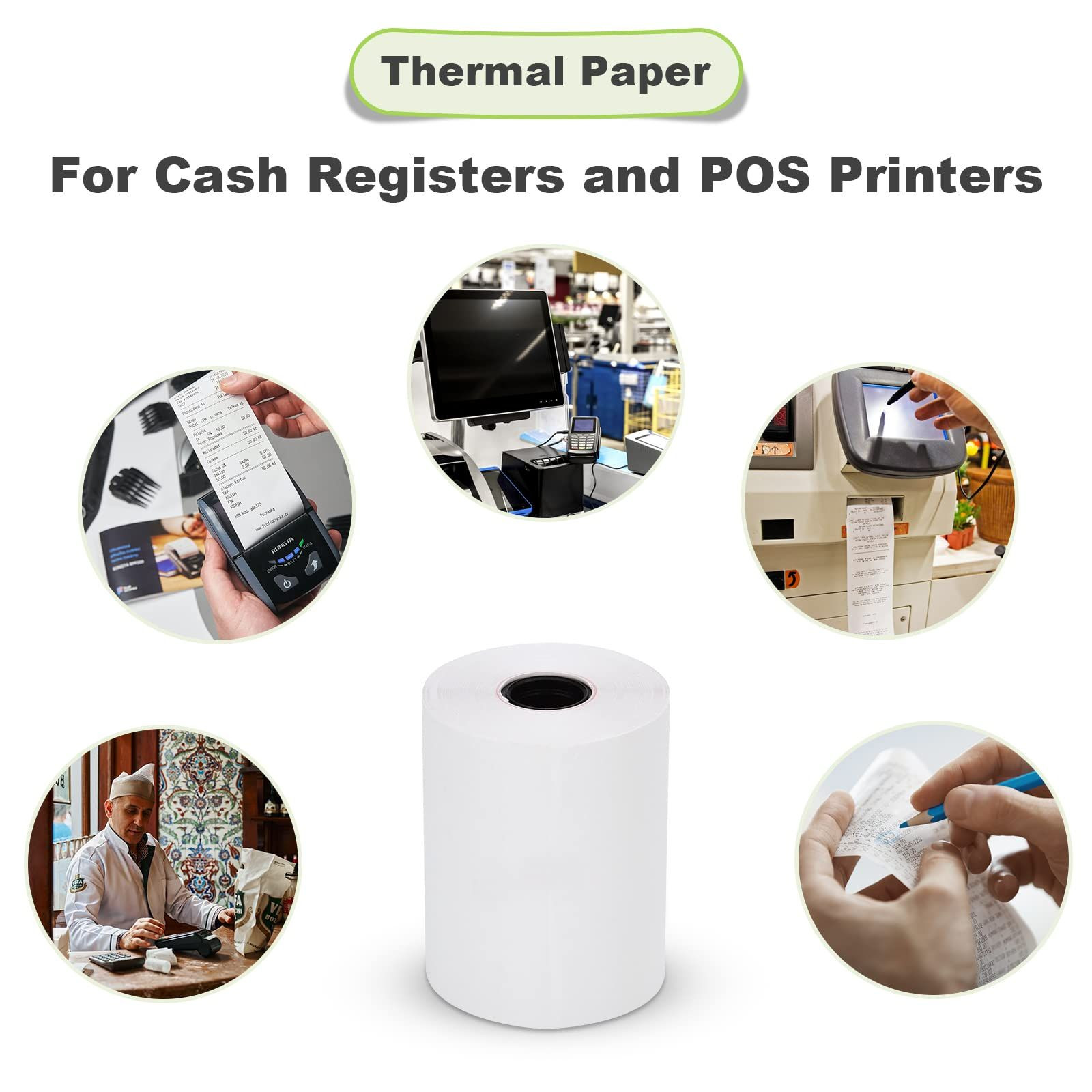 MFLABEL 2-1/4″ x 50′ Thermal Paper Rolls – 100 Bulk 2 1/4″ x 50′, White