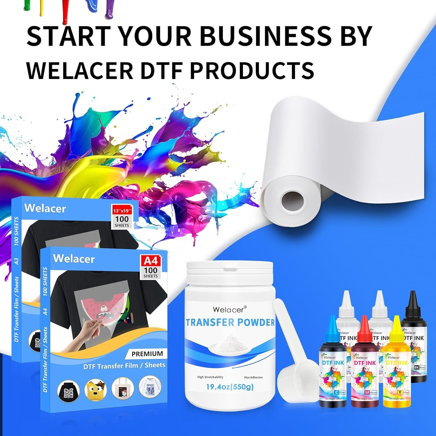 50 Sheets DTF Transfer Film Paper A4 Double Sided Thick Clear Pretreat Sheets…
