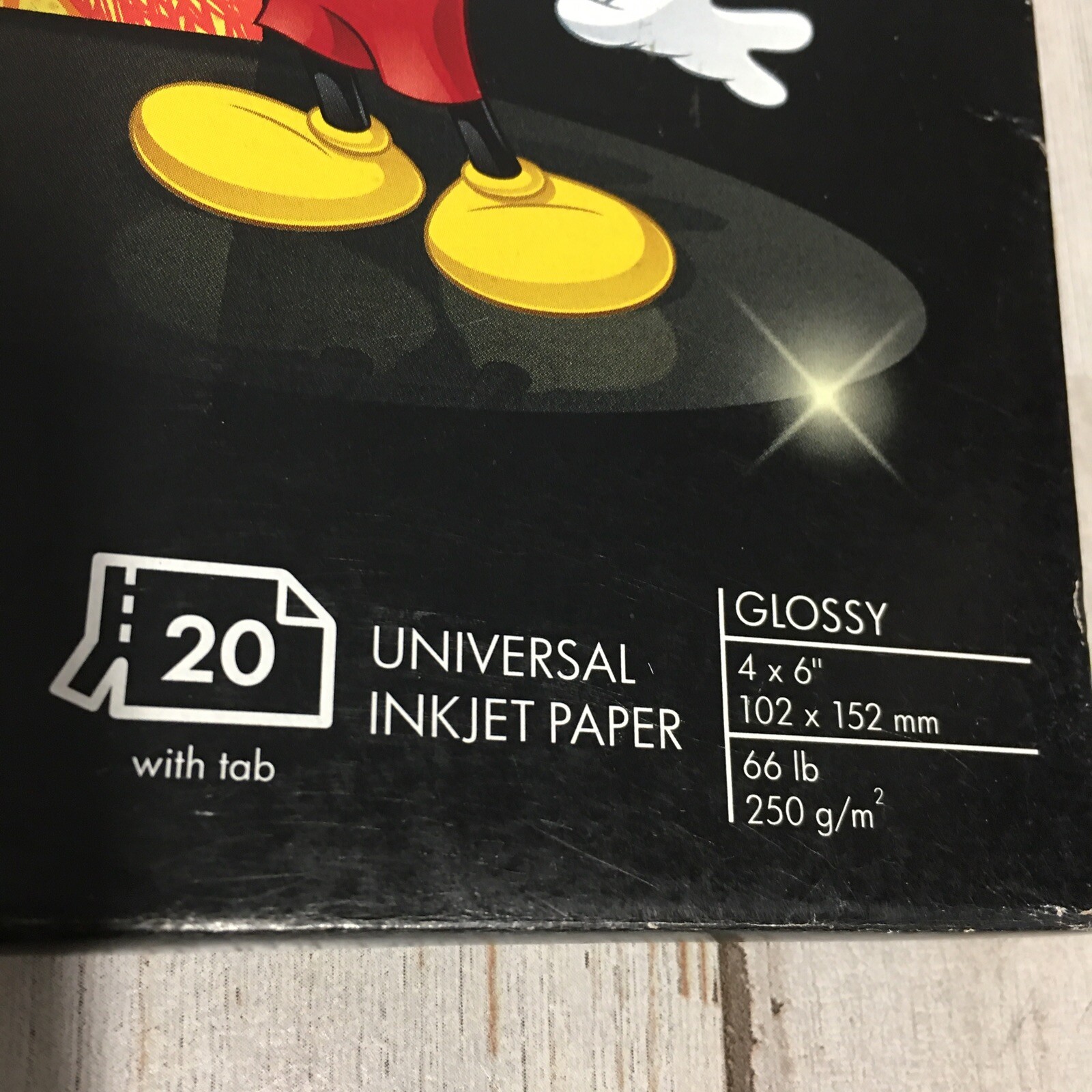 HP Advanced 4 X 6 Glossy Photo Paper Mickey Mouse On Box Cover 38 Sheets Total