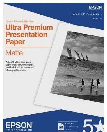 Epson Ultra Premium Presentation Paper Matte, 8.5″ x 11″, 50 sheets