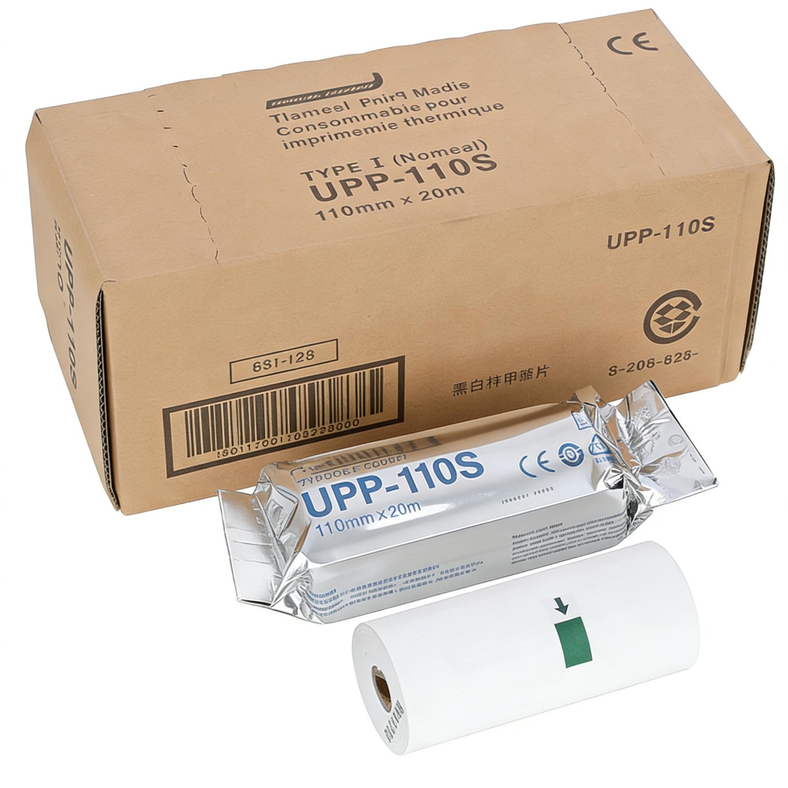 10 Rolls Black & White Thermal Ultrasound Paper Film 110mm x 20m – Type I Media