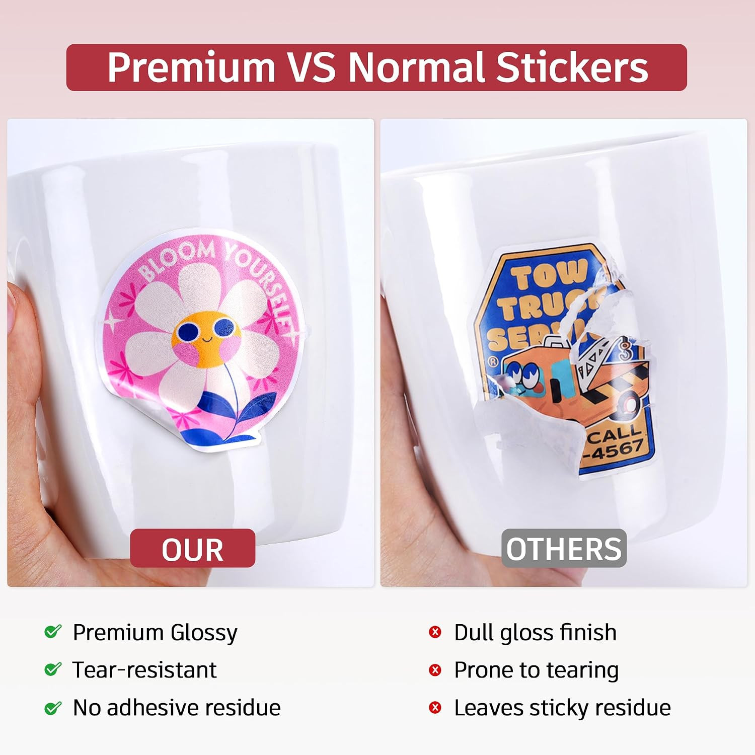 200 Sheets Glossy Printable Vinyl Sticker Paper for Inkjet & Cricut