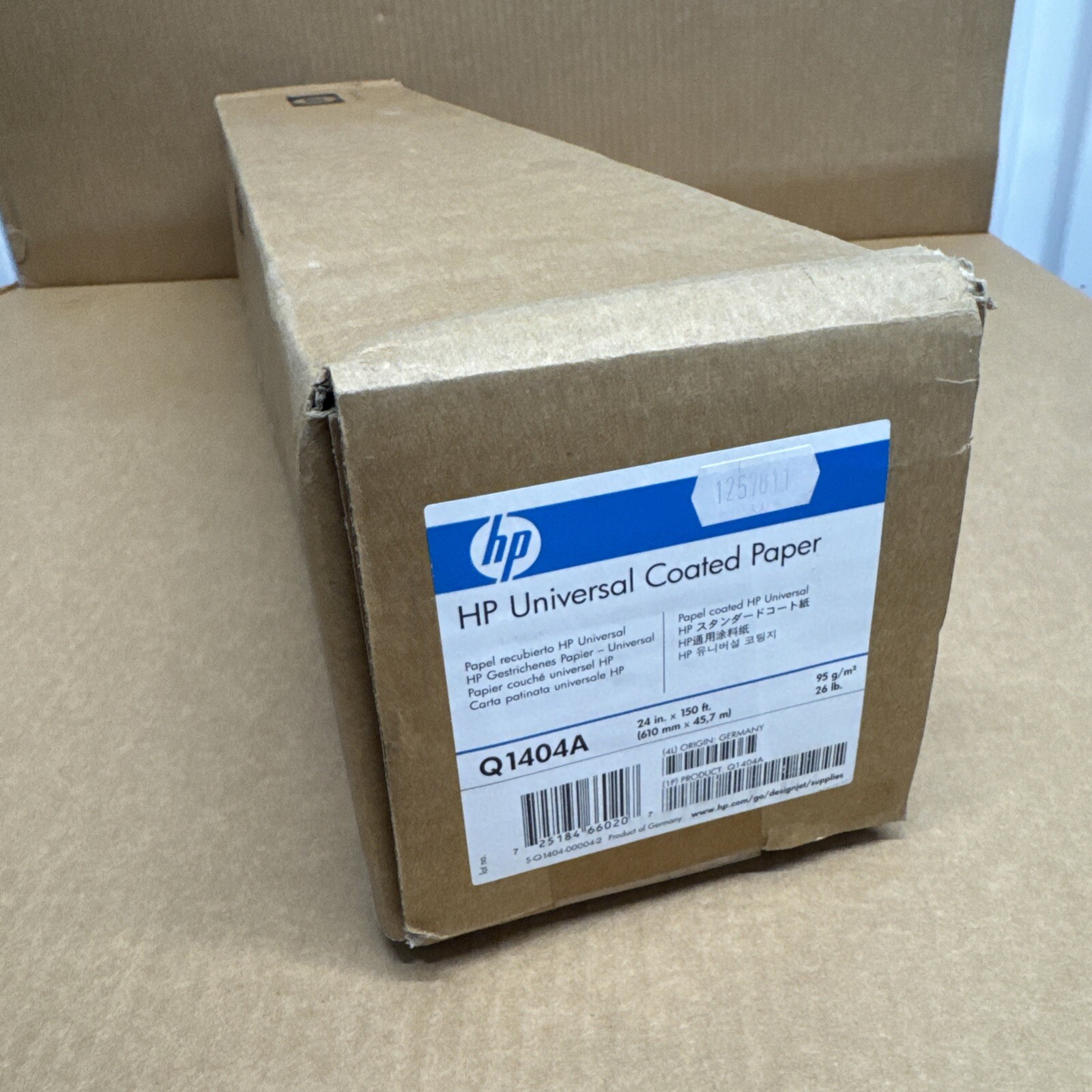 HP Q1404A Universal Coated Paper – 24″ x 150′ paper for HP designjets – 1 roll