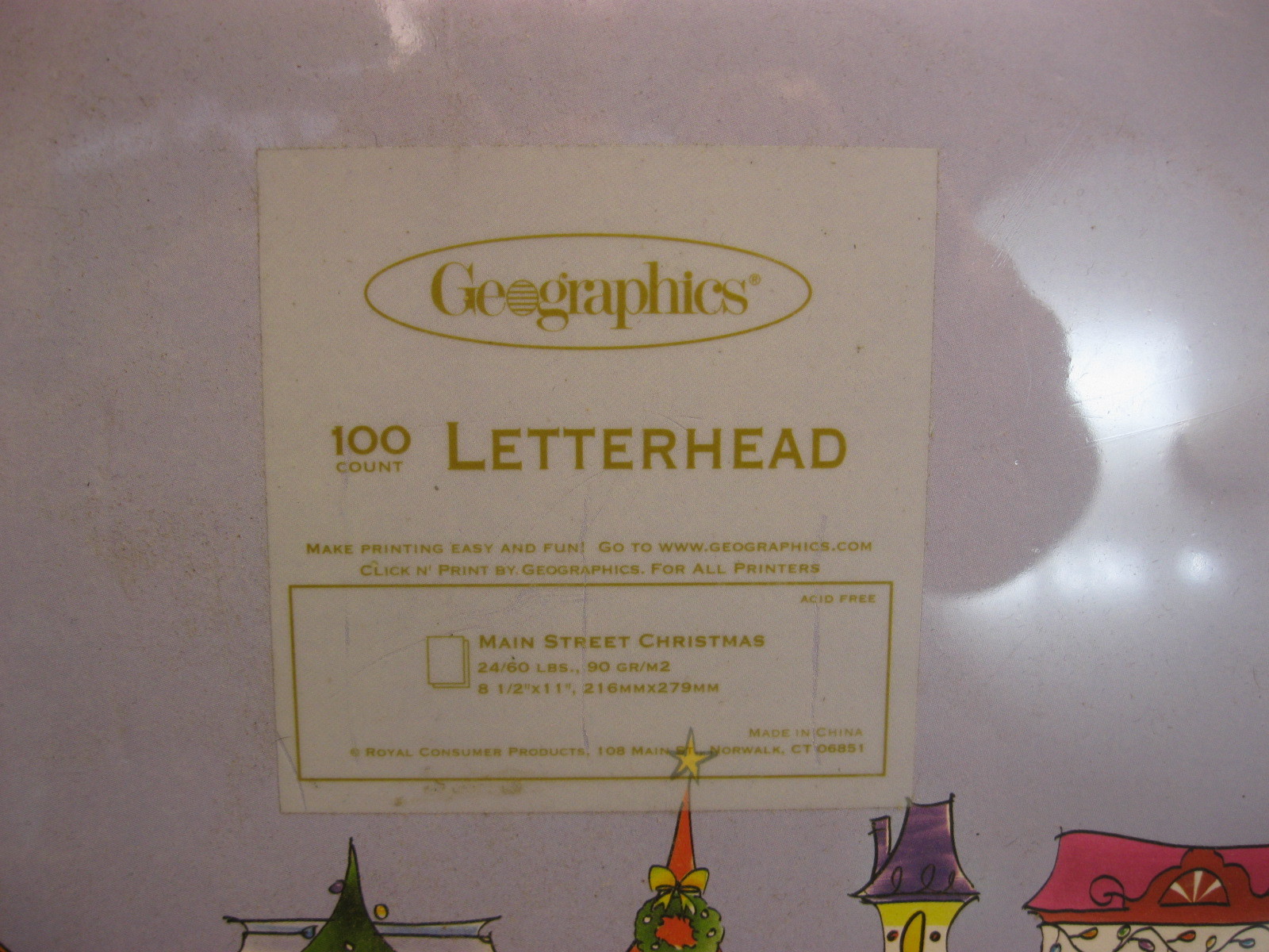 Geographics 47342 Main Street Christmas Letterhead Stationary 100 Count