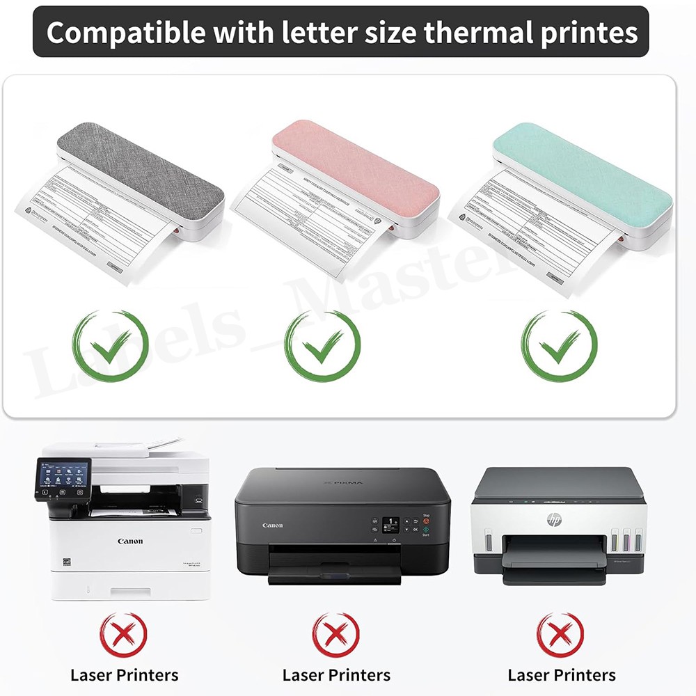 100 Sheet 8.5″x11″ Folded Thermal Continuous Paper US Letter Size for M08F M832