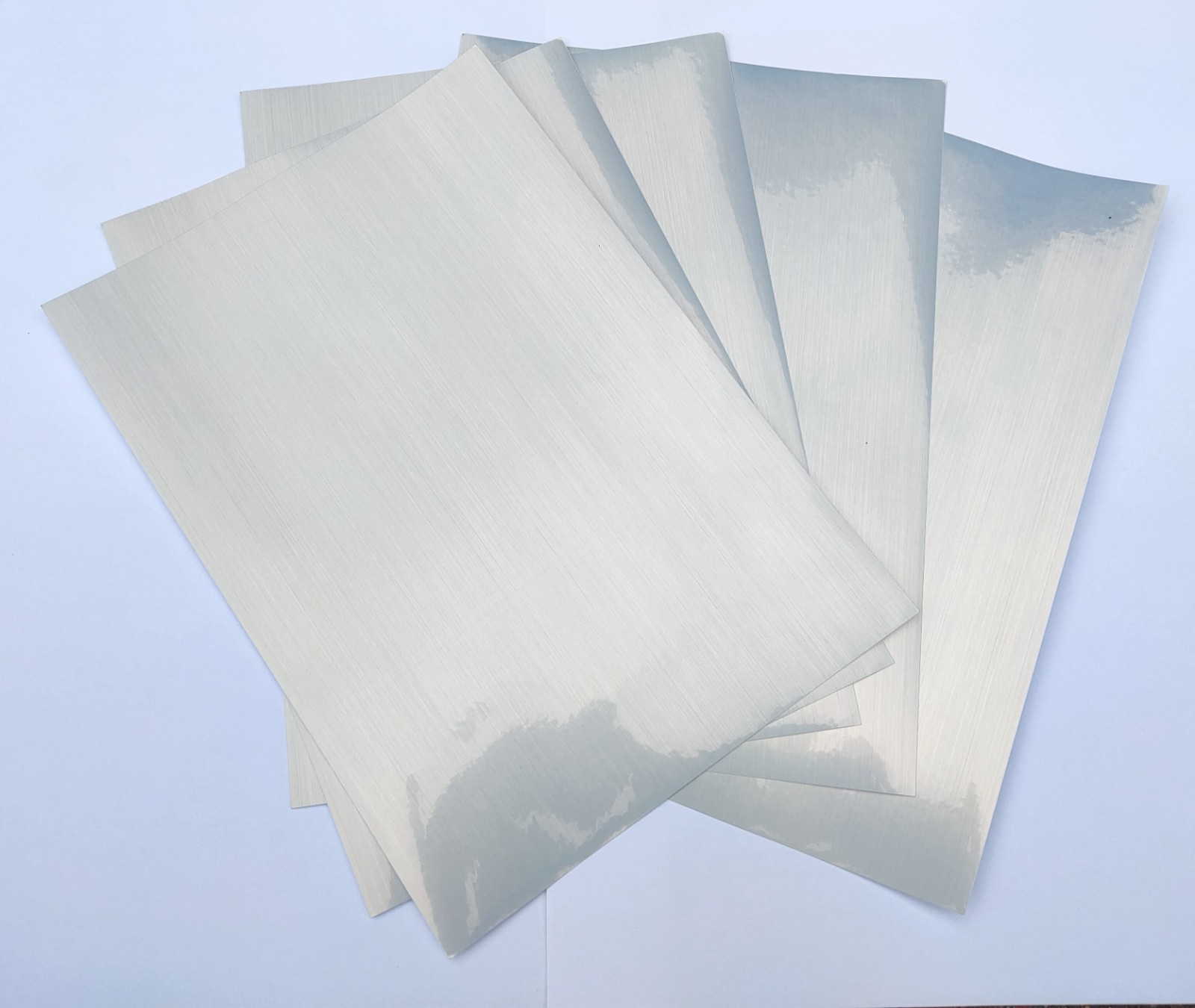 Silver Silk Effect Film Inkjet Printable Photo Adhesive Sticker Label 20 A4 pk
