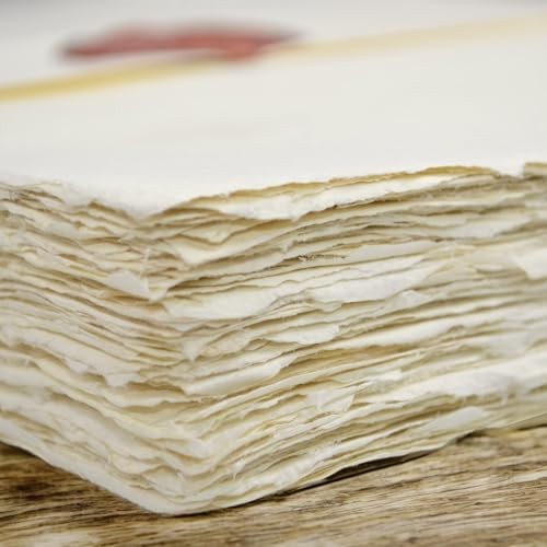 100% Cotton Vintage Deckle-Edge Printer Paper, 8.5×11″, Off-White, 100 Sheets, E