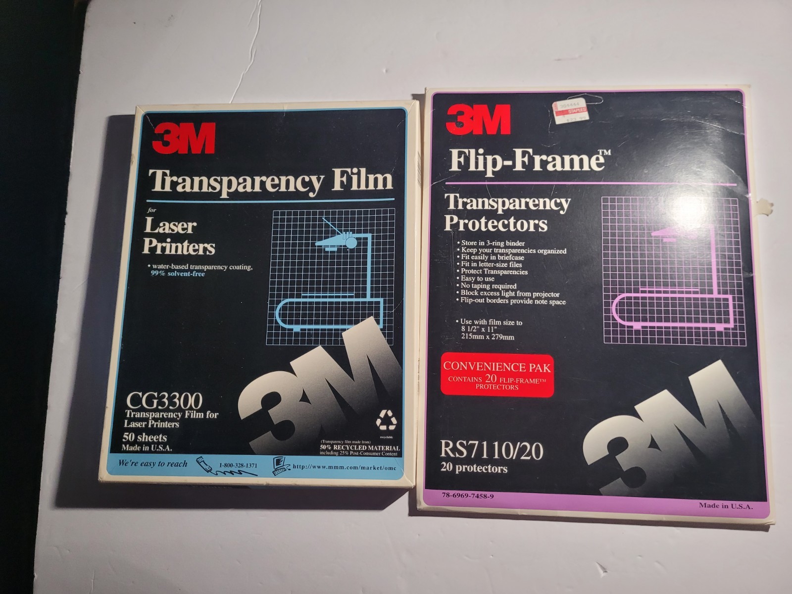 3M Transparency Lot (2) Film CG3300 for Laser Printers , Transparency Protectors