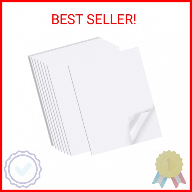 Printable Sticker Paper for Inkjet Printer, 40 Sheets 8.5″x11” Matte Sticker Pr