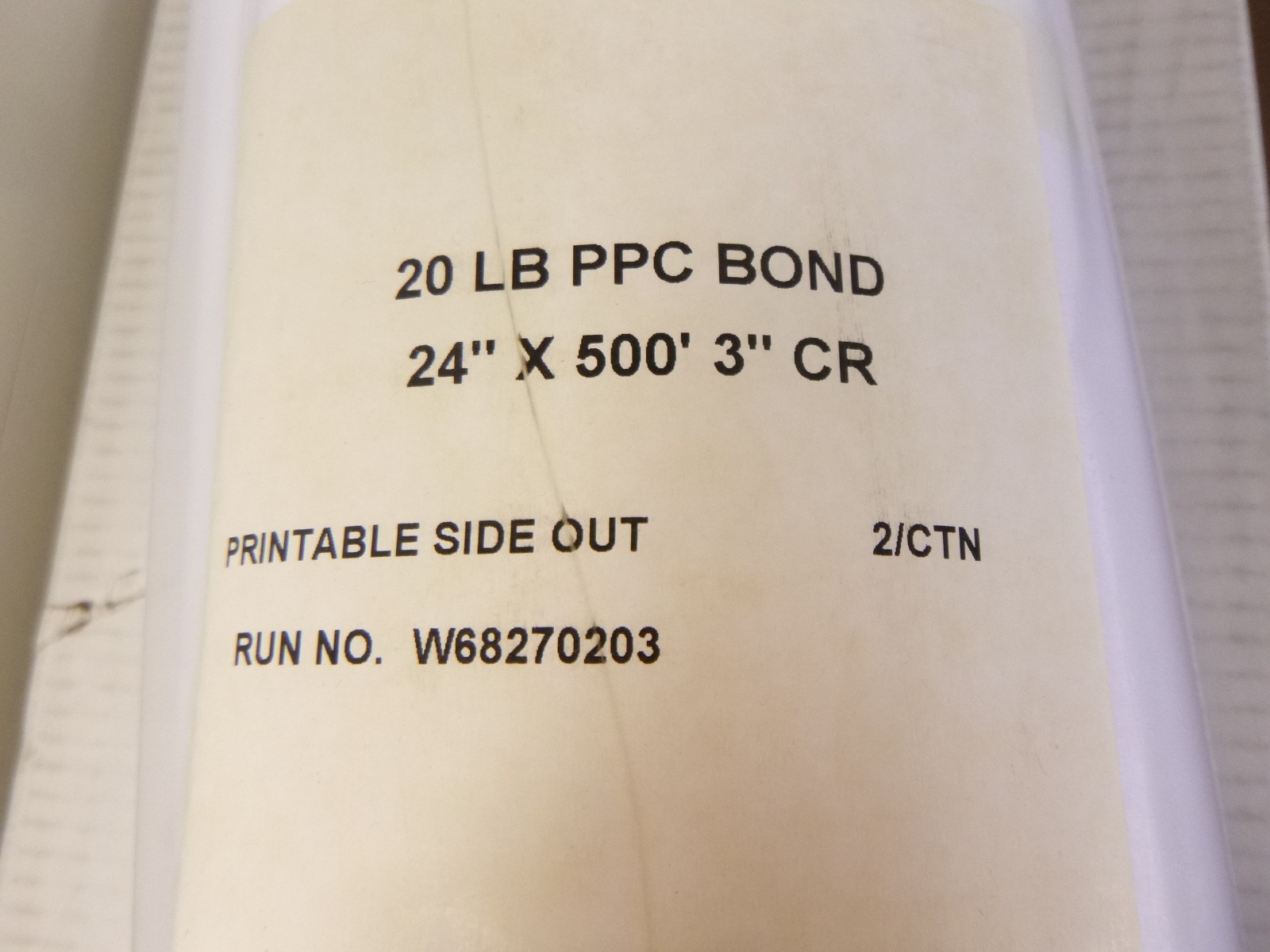 Oce 12″ x 500′ 3″ CR Core 45111000042 20lb White Engineering Bond Paper 2 Rolls