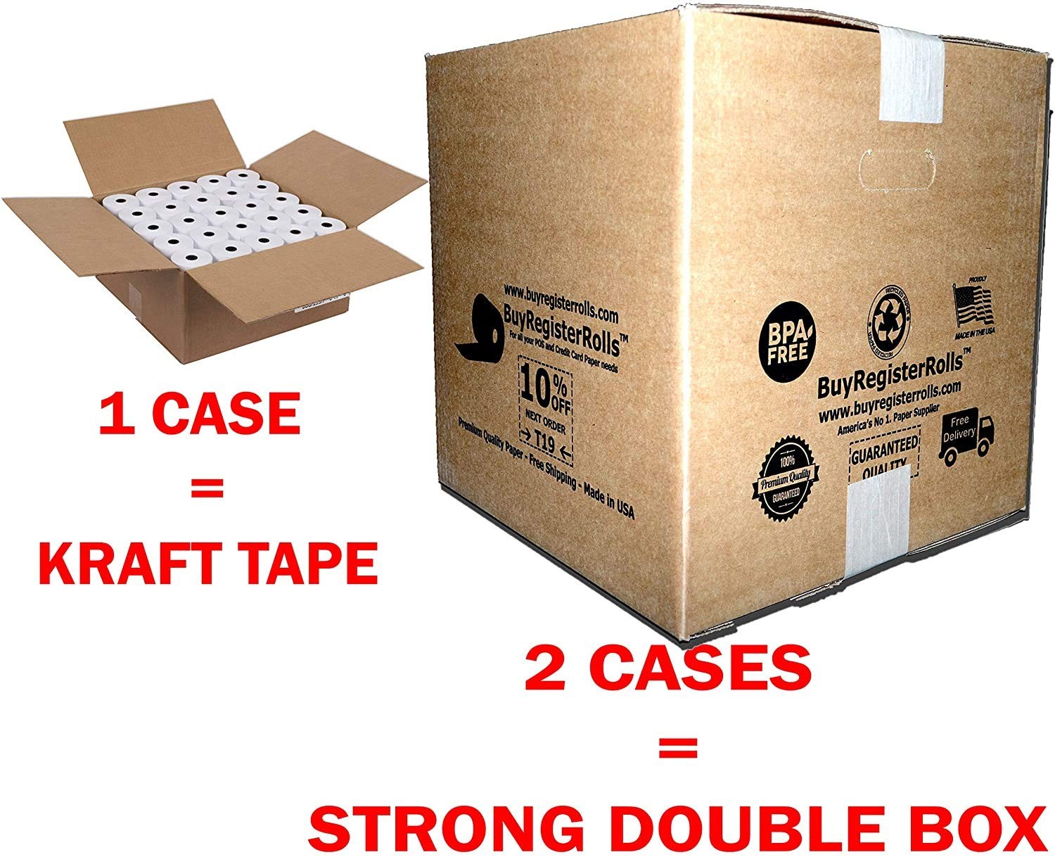 (10 Rolls – 50 GSM) 3” x 95′ White/Canary 2 Ply Pack of 10, white/canary