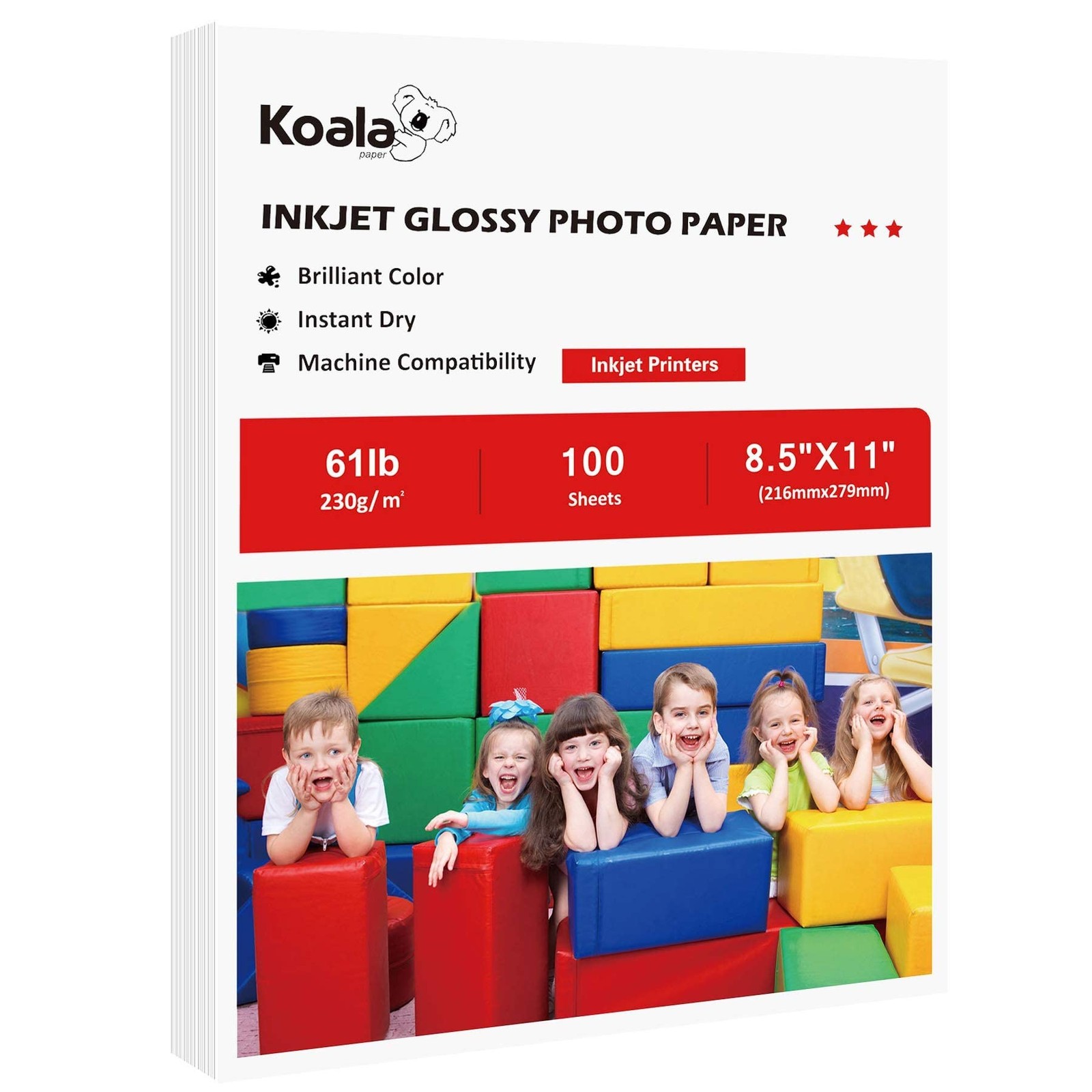 Koala Heavyweight High Glossy Inkjet Printing Paper 8.5×11 In 100 Sheets