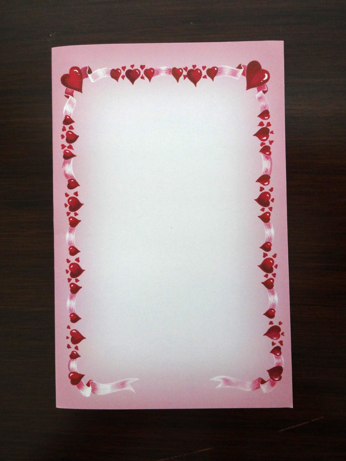 VALENTINE’S DAY Pink Hearts Printer Paper Folds For Programs Lot of 32 Sheets