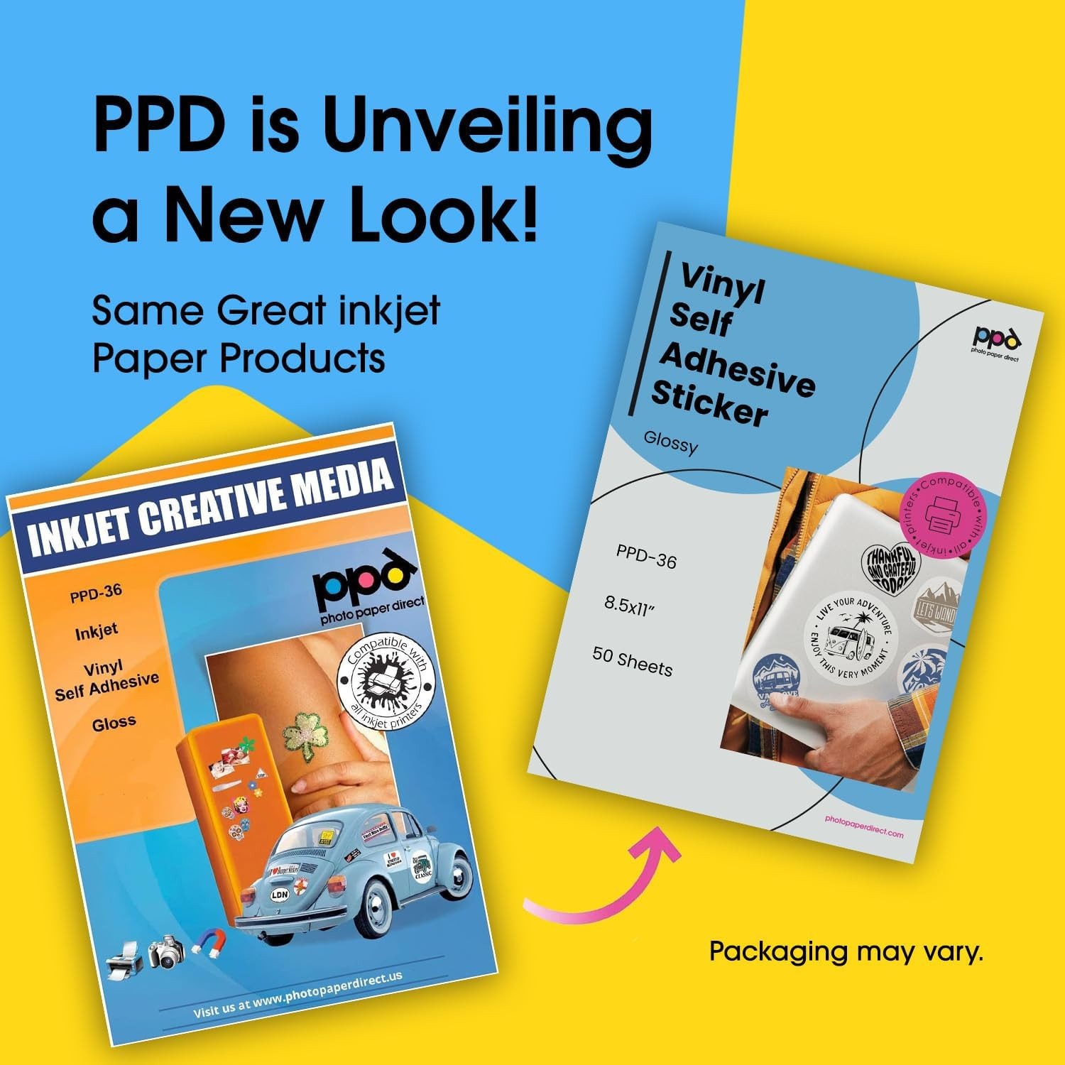 Premium Printable Vinyl Sticker Paper for Inkjet Printer – 50 Sheets Glossy Stic