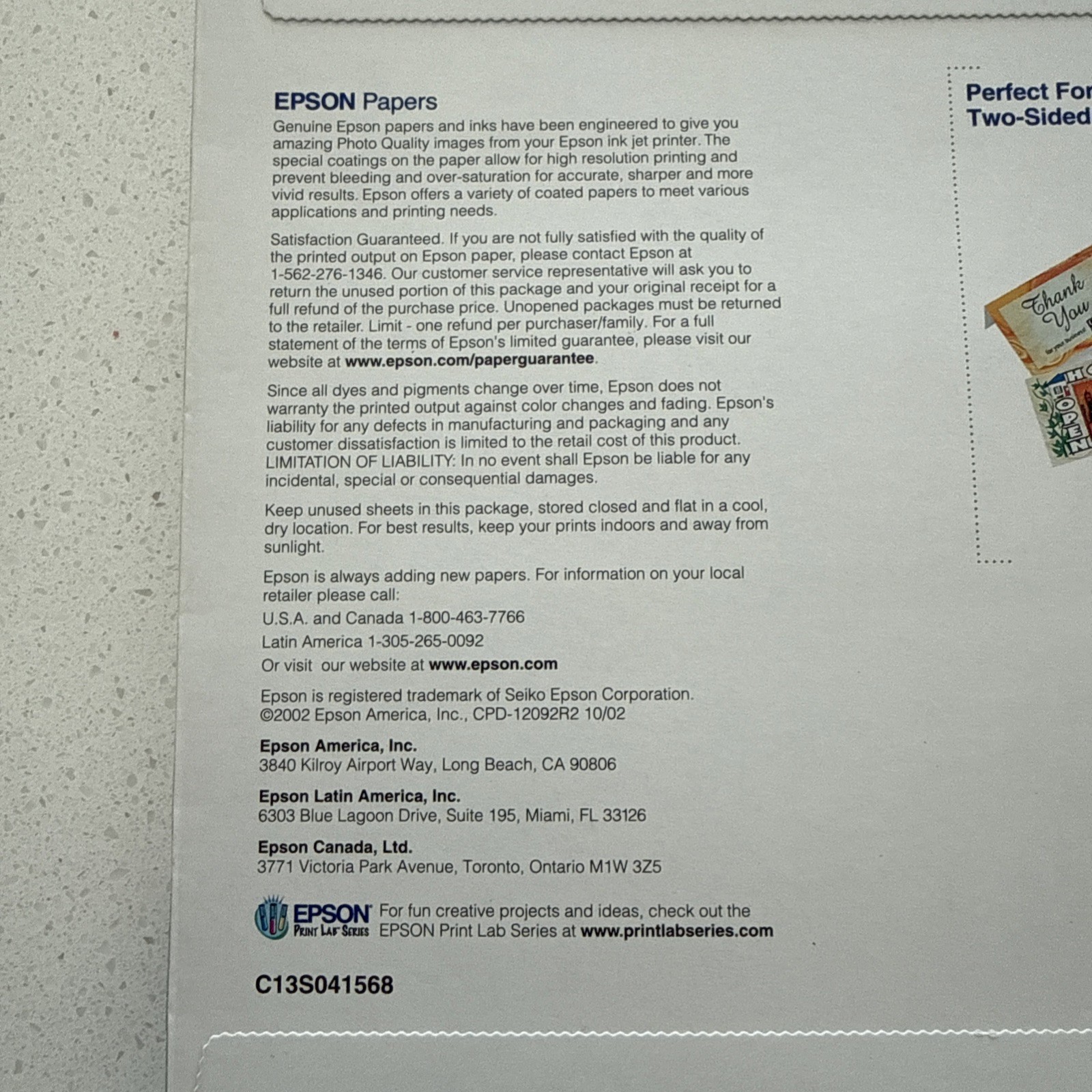 Premium Matte Presentation Paper 9.7 mil 8.5×11″ 47 lb Matte White Double Side