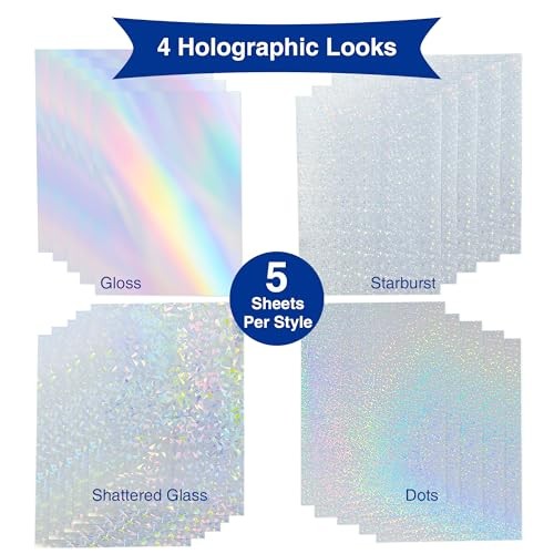 Printable Holographic Rainbow, Shattered Glass, Confetti Dots & Starburst