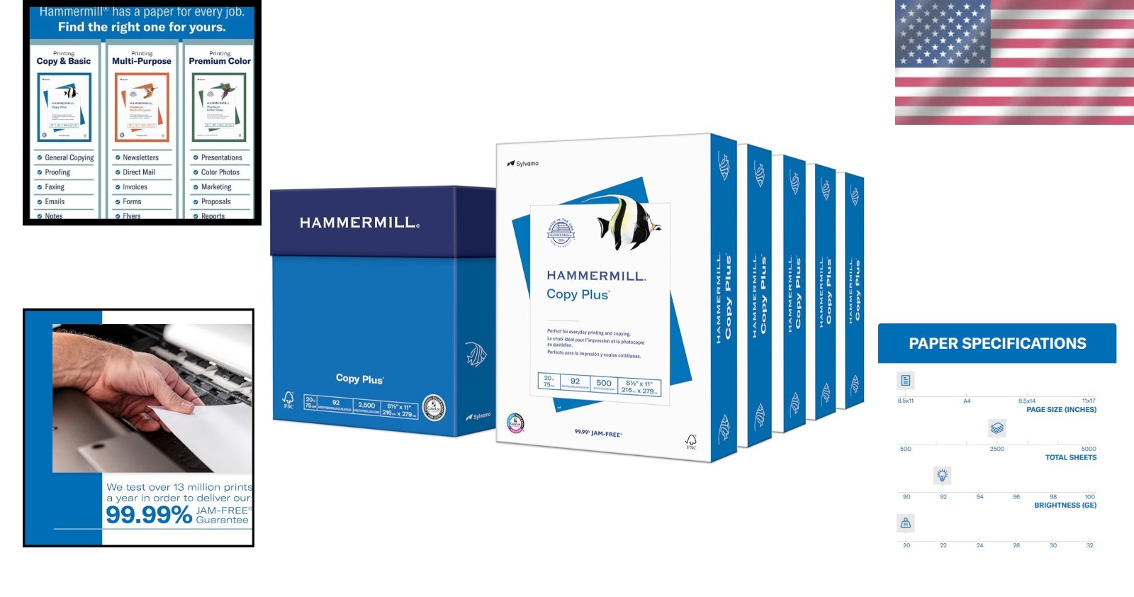 20 lb Copy Plus Paper, 2500 Sheets, 8.5×11 – 92 Brightness Guaranteed