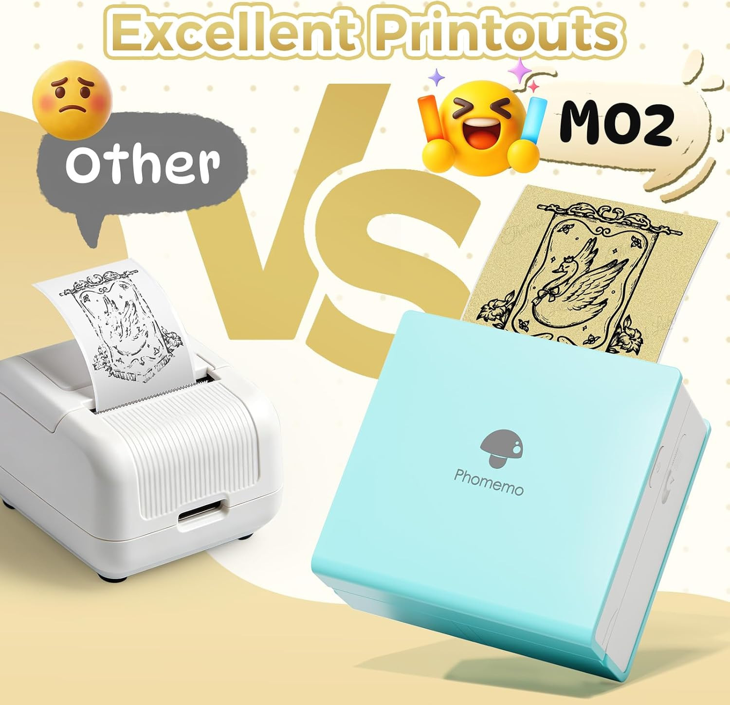 Golden Self-Adhesive Thermal Paper, Glossy Printable Sticker Paper Label for M0