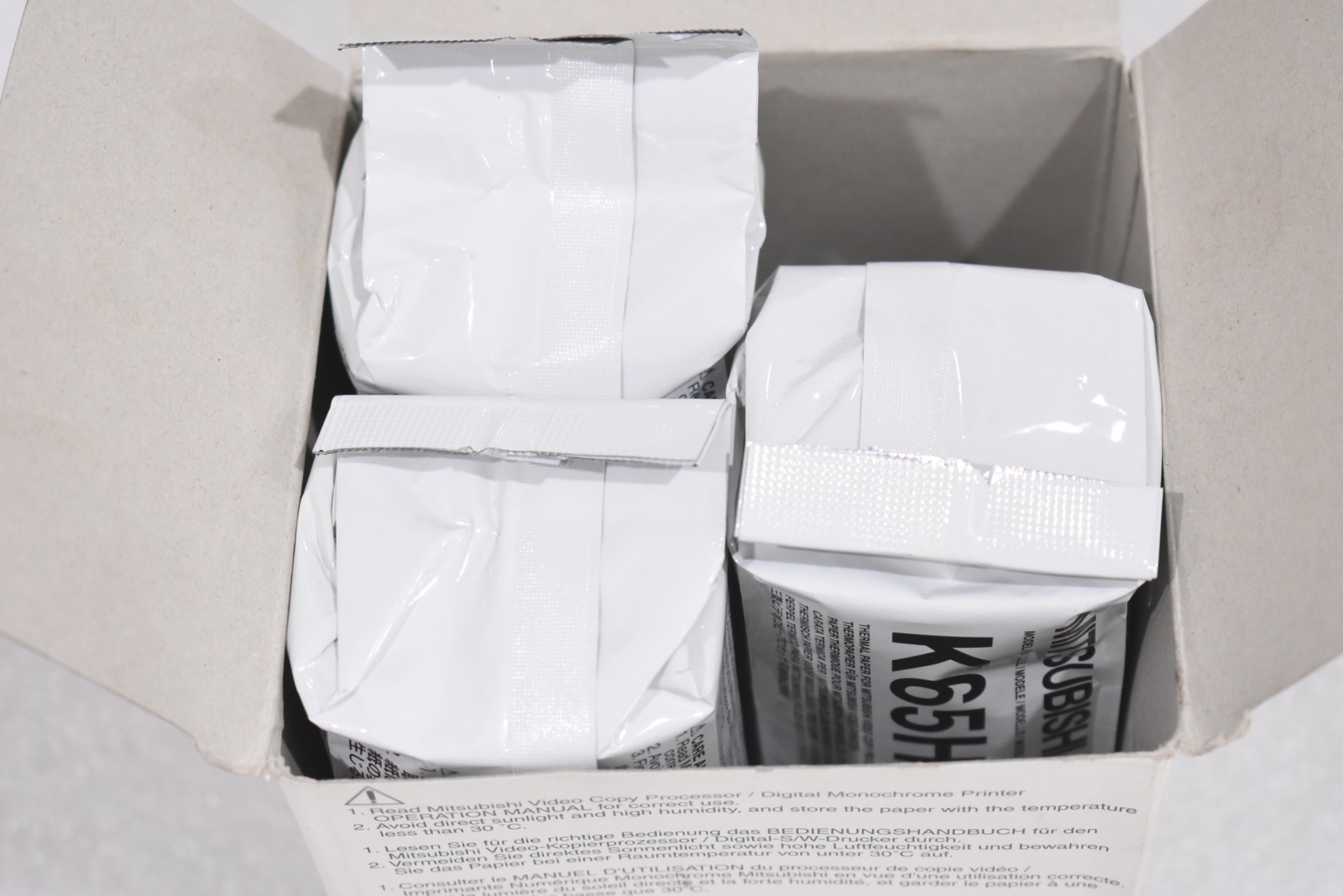 MITSUBISHI K65HM-CE THERMAL PAPER, 110MM X 21M, (LOT OF 3)