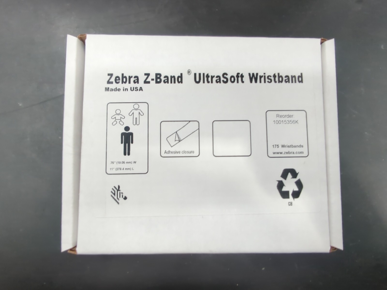 Lot of 4: Zebra Z-Band UltraSoft Wristband: P/N 10015356K: Cartridge Kit: White