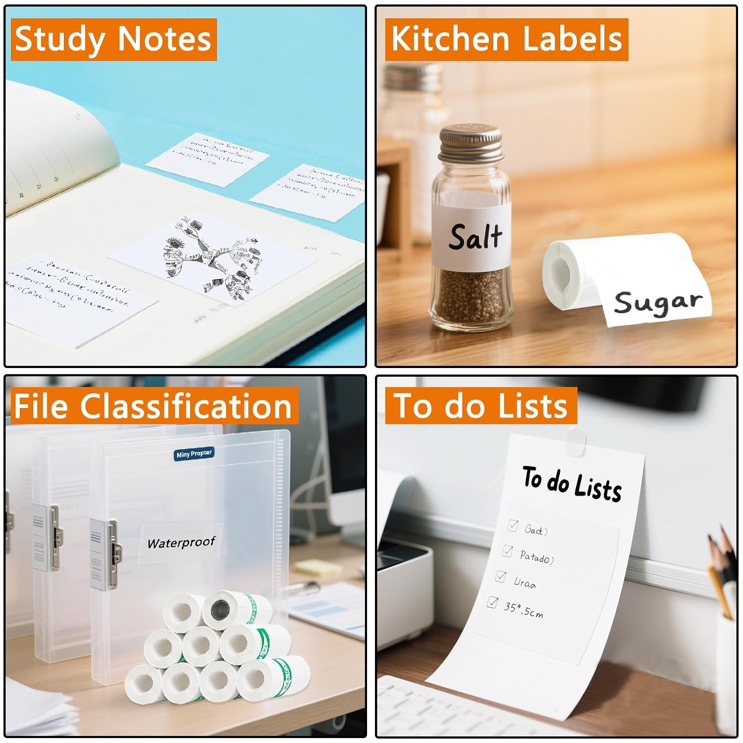 Thermal Sticker Paper – 16 Rolls Mini Printer Paper for Mini Sticker Printer, Se