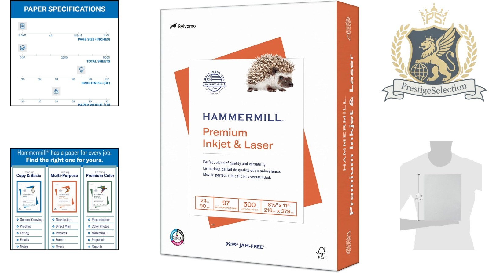 500 Sheets 24lb Printer Paper – 97 Bright, Perfect for Double-Sided Use