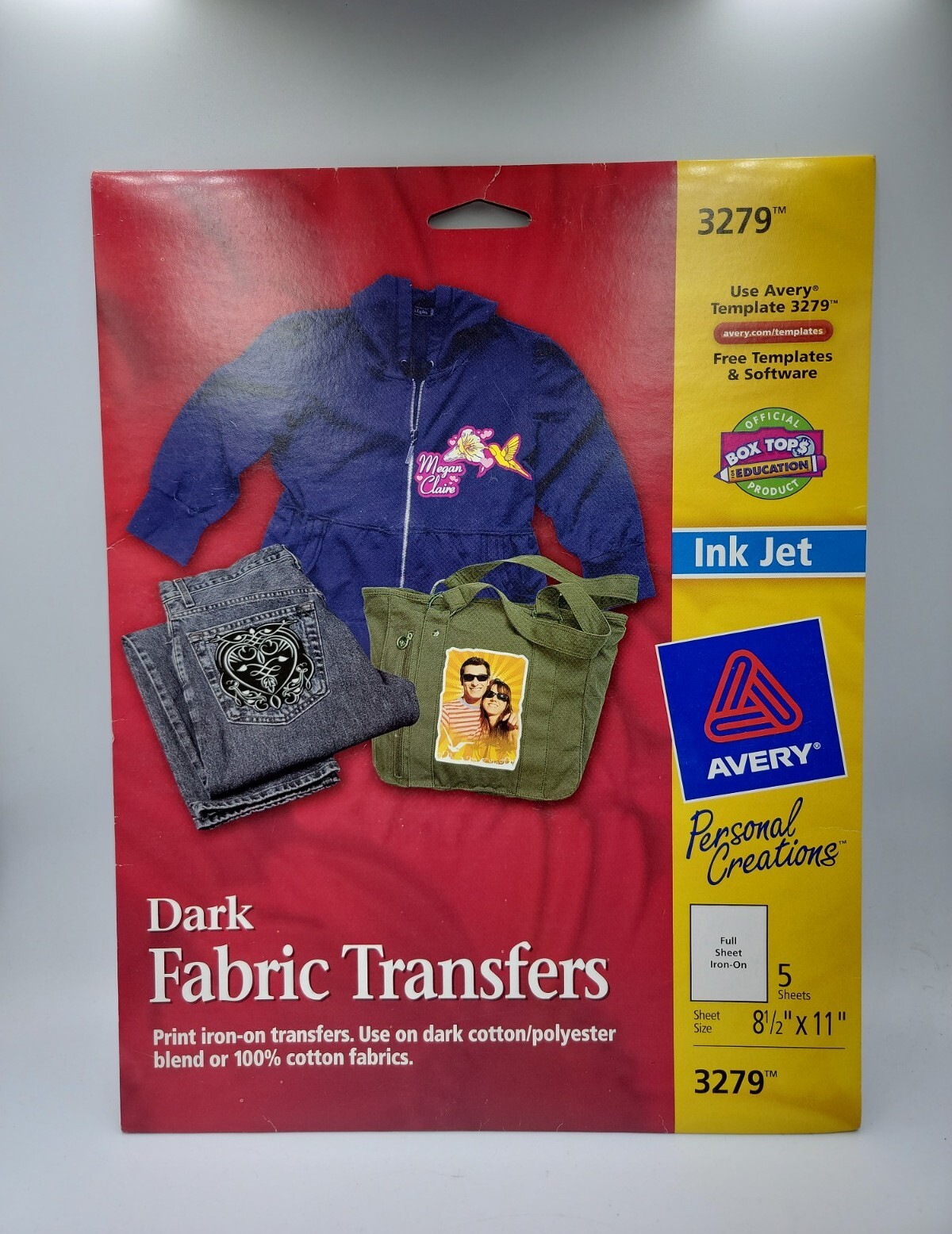Avery Personal Creations 3279 Ink Jet Dark Fabric Transfers. New