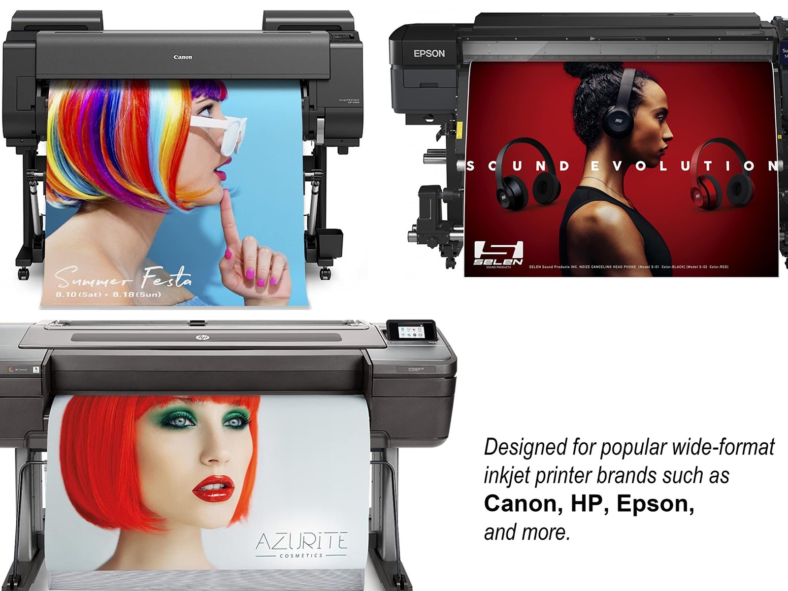 Polyester Matte Canvas Roll, Quick Dry, Wide Format Inkjet Printer Compatible, P