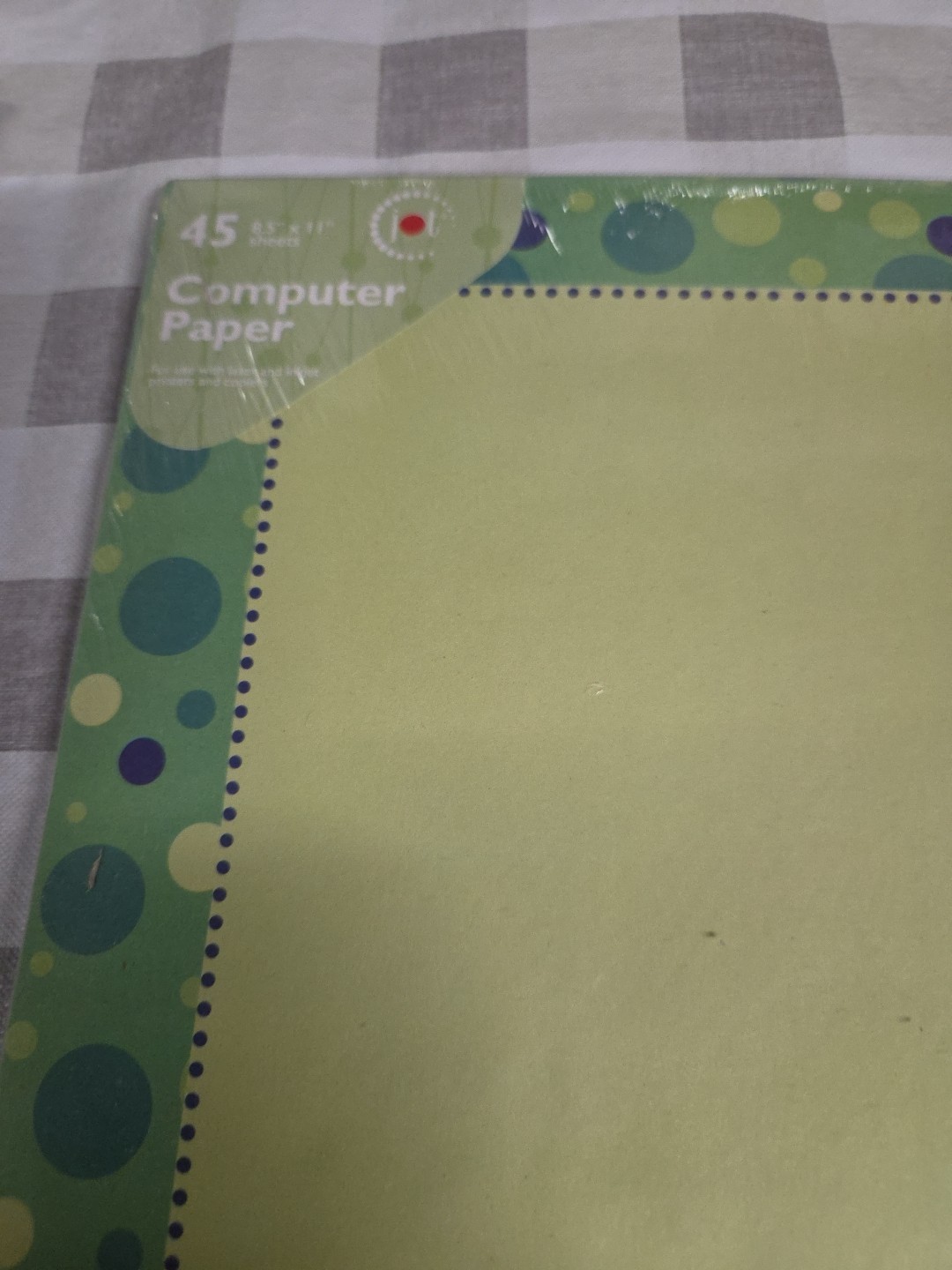 Computer Printer Paper 45 Sheets 8.5″ x 11″ Greenbrier Green Dots (PaperB)
