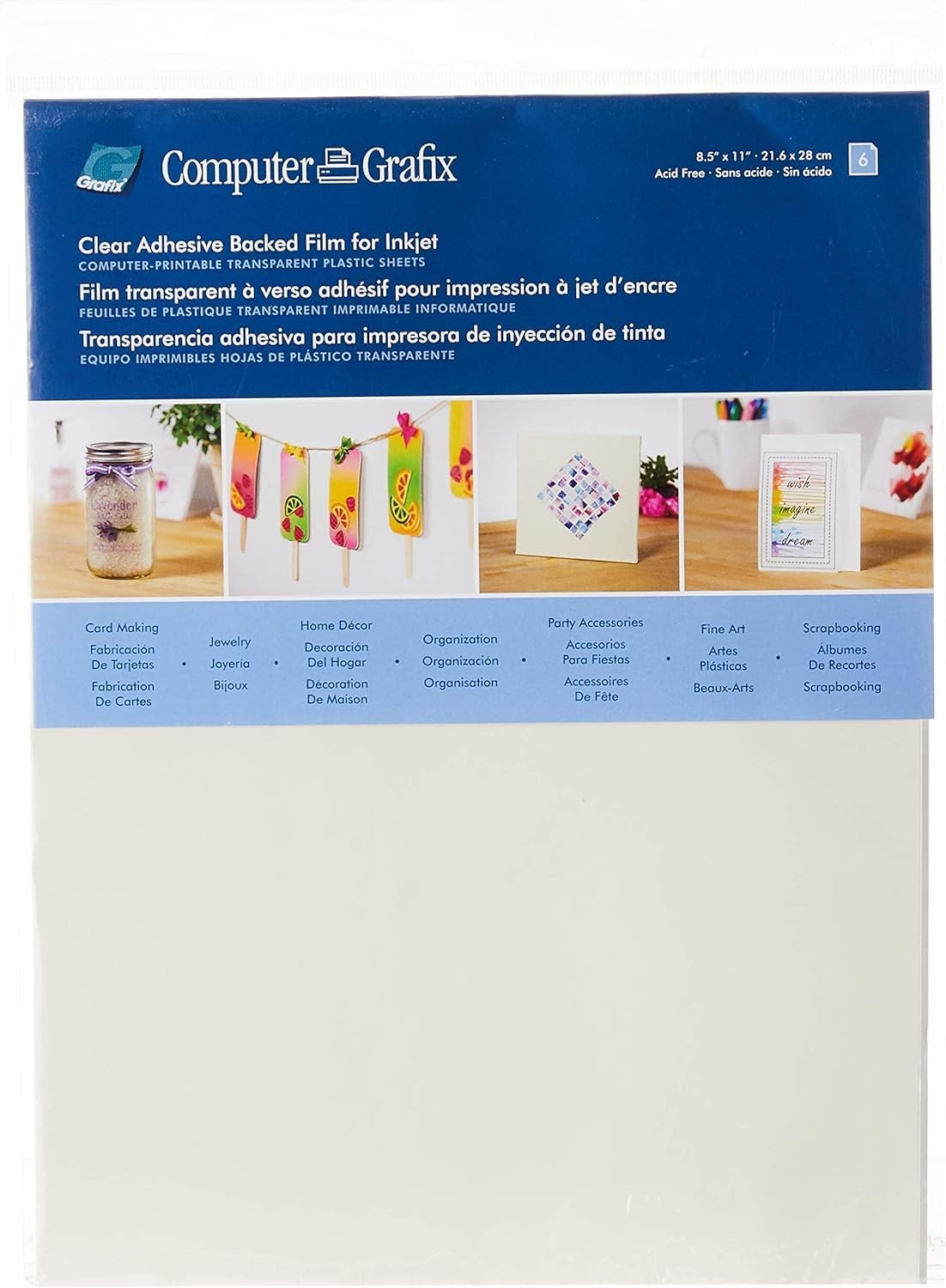 Computer Adhesive Backed Ink Jet Film – Self-Stick Printable Film for Creatin…