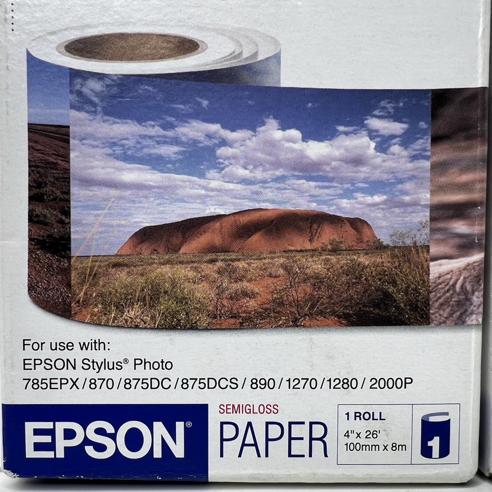 (2) Epson Premium Semi Gloss Photo Paper 4″ Roll 26’ S041329 NEW Read