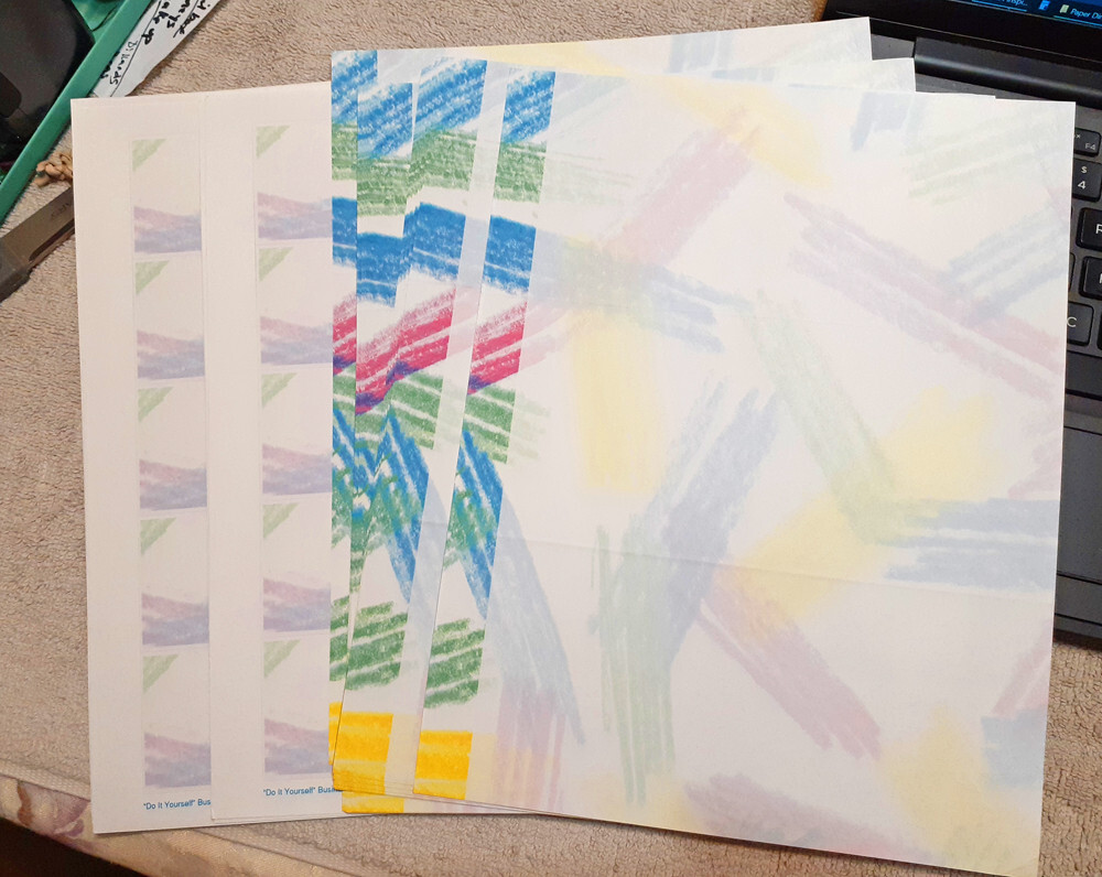 Pre-Printed Papers Brush Stroke Pattern Brochure & Business Card WYSIWYG NOS