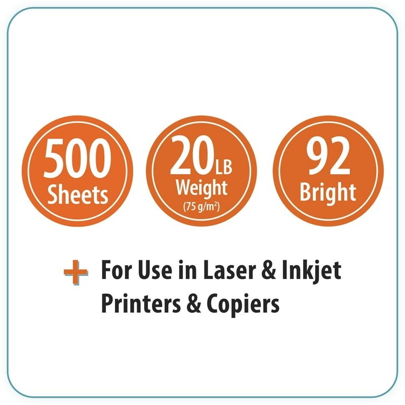 Pen + Gear Copy Paper 8.5 x 11, 92 Bright, 20 lb, White, 1 Ream (500 Sheets)