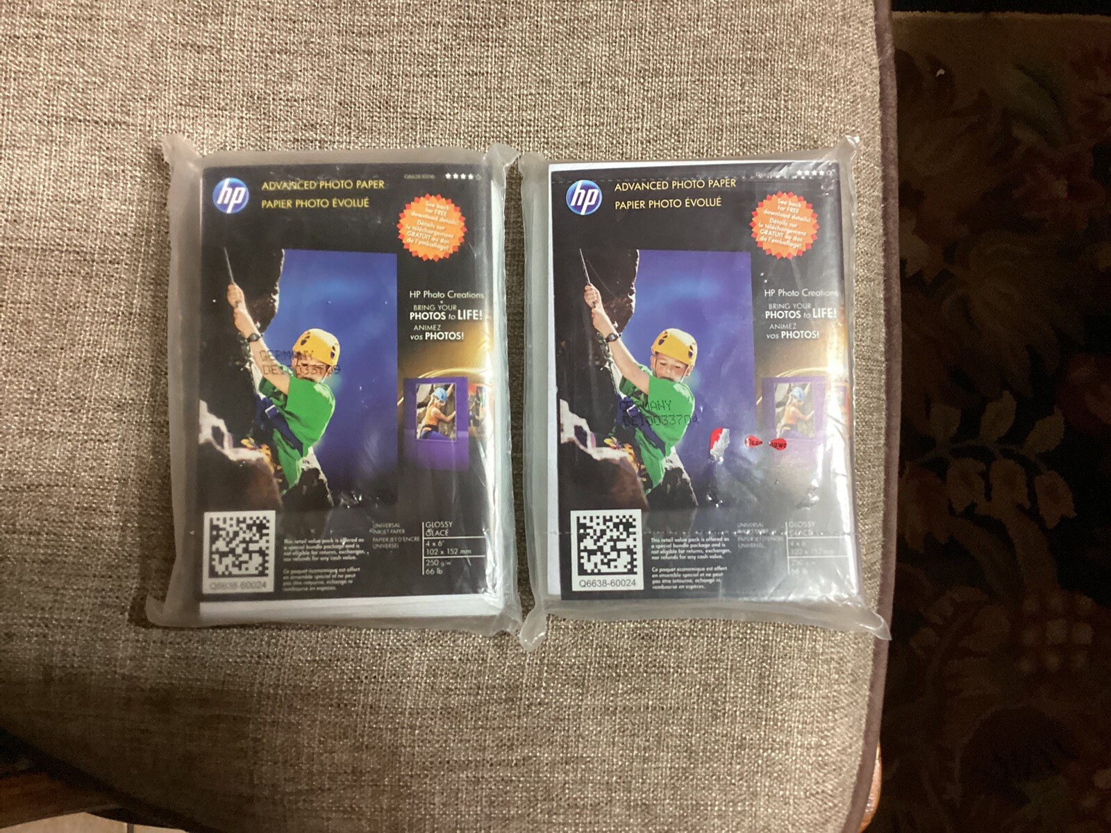 2 Packs – HP Q6638A Advanced 4 x 6 Sealed Photo Glossy Inkjet Paper(200 Sheets)