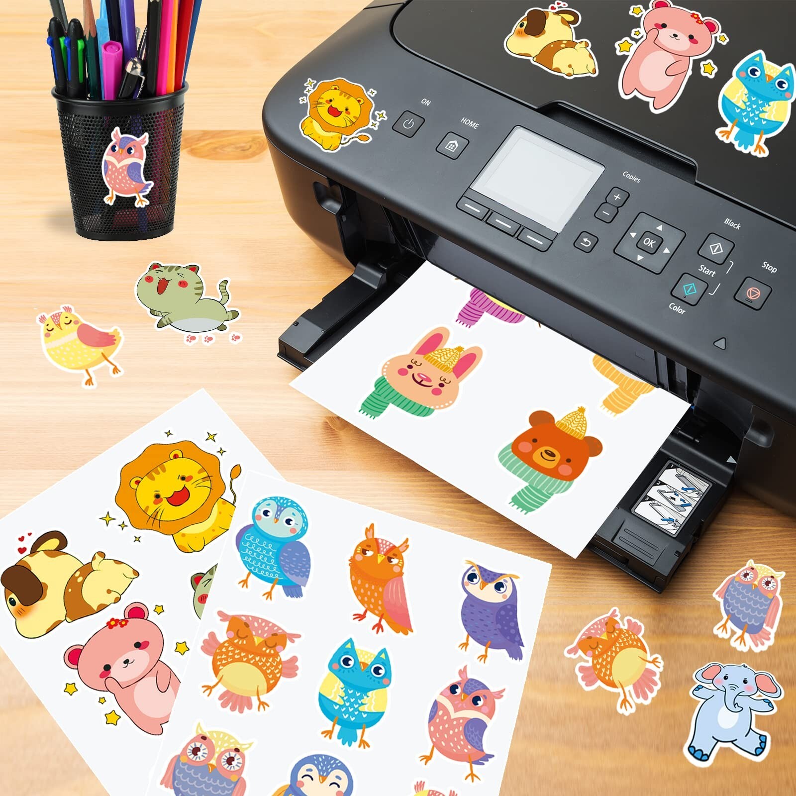 Printable Vinyl Glossy Sticker Paper for Inkjet Printer 100 Sheets White Wate…