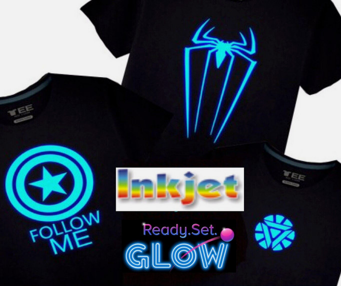 Inkjet Blue Glow In The Dark Iron On Fabrics Heat Transfer Paper 8.5”x11” 15 Sh