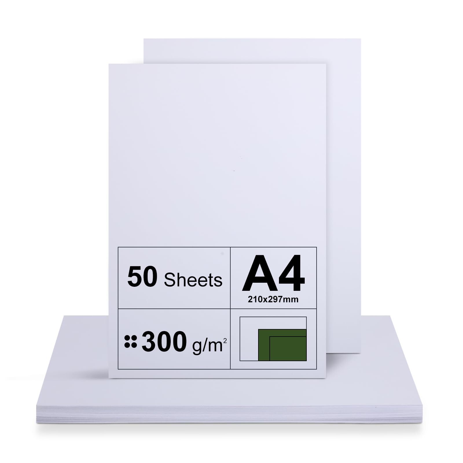 A4 Cardboard Paper 300gsm – 50 Sheets Thick Paper for Printers – Premium Prints…