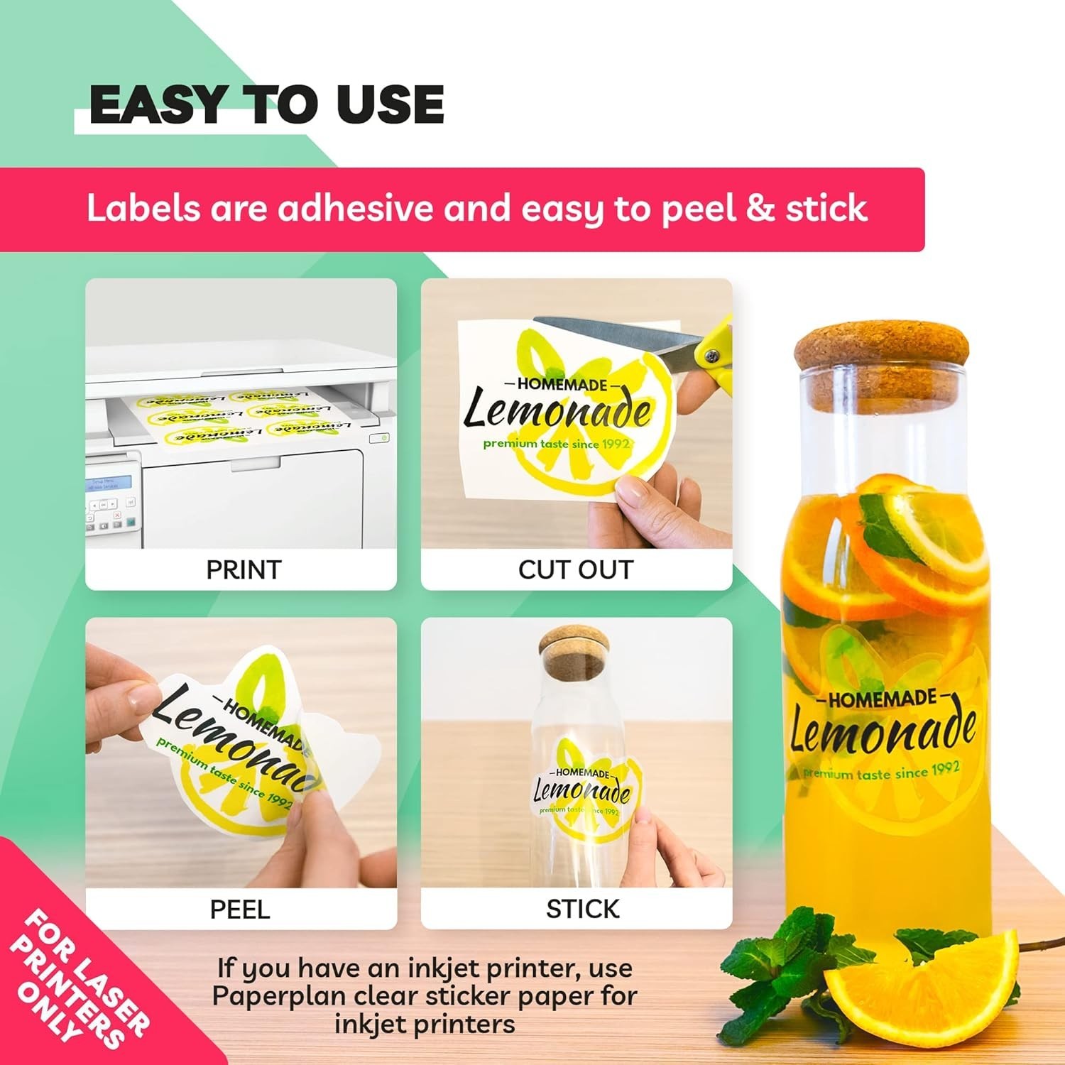 Biodegradable Clear Sticker Paper for Laser Printing – Craft in Style 20 Sheets