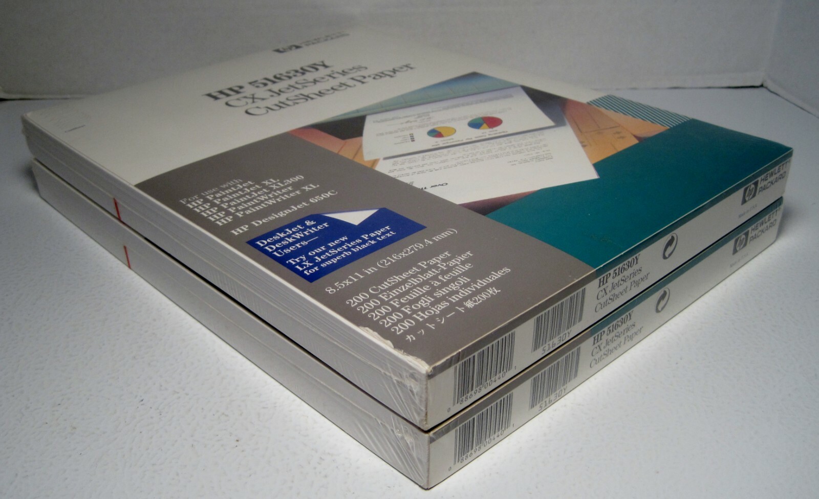 Lot of 2 New Sealed HP 51630Y CX JetSeries CutSheet Paper 8.5″x11″ 200 Sheets